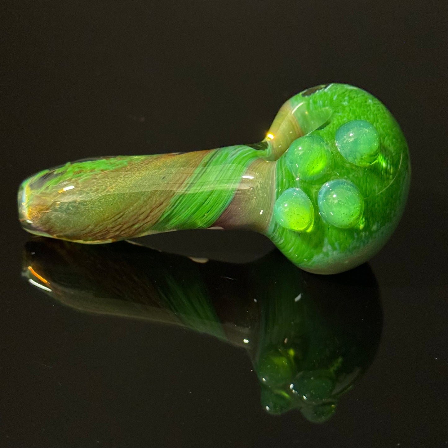 Green & Blue Inside Out Glass Pipe Heady Pipe Hand Blown Extra Thick