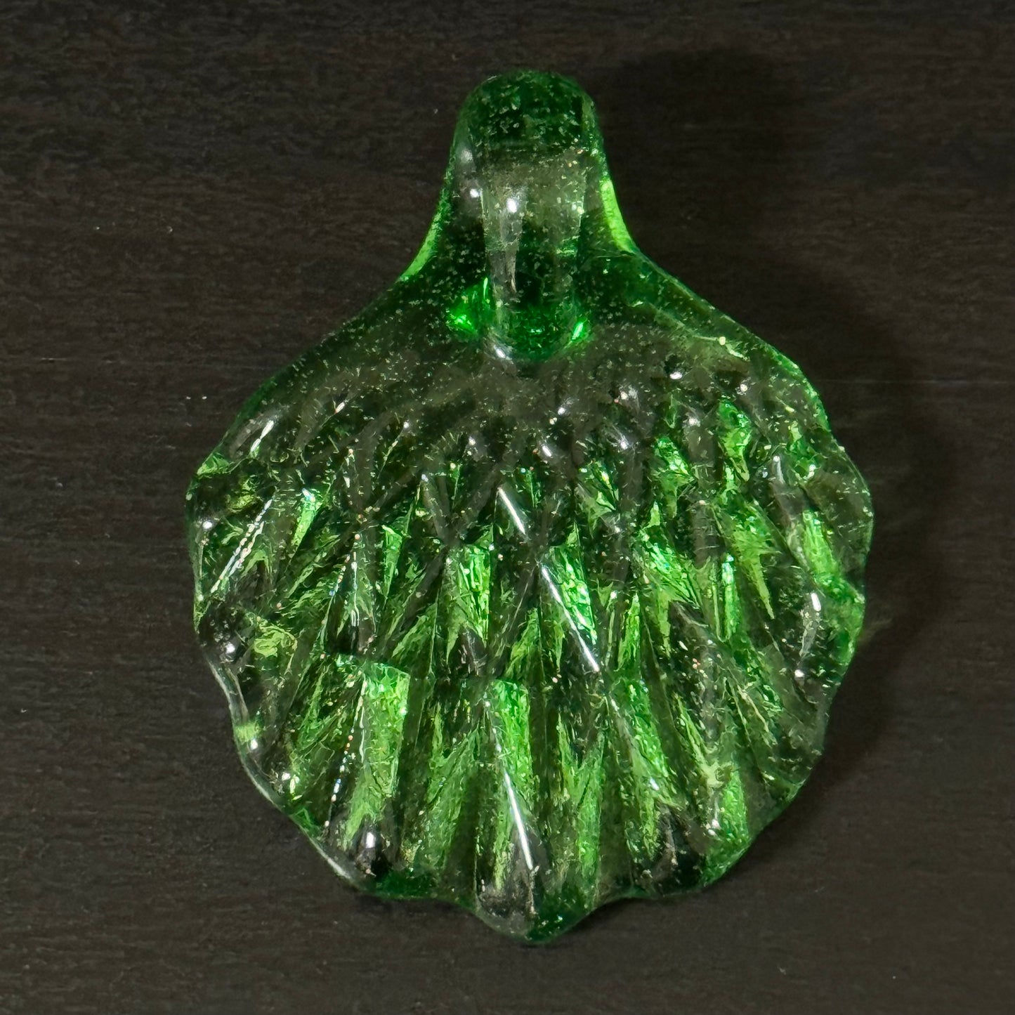 Green Hand Made Glass Pendant Necklace Made here in the Pacific Northwest