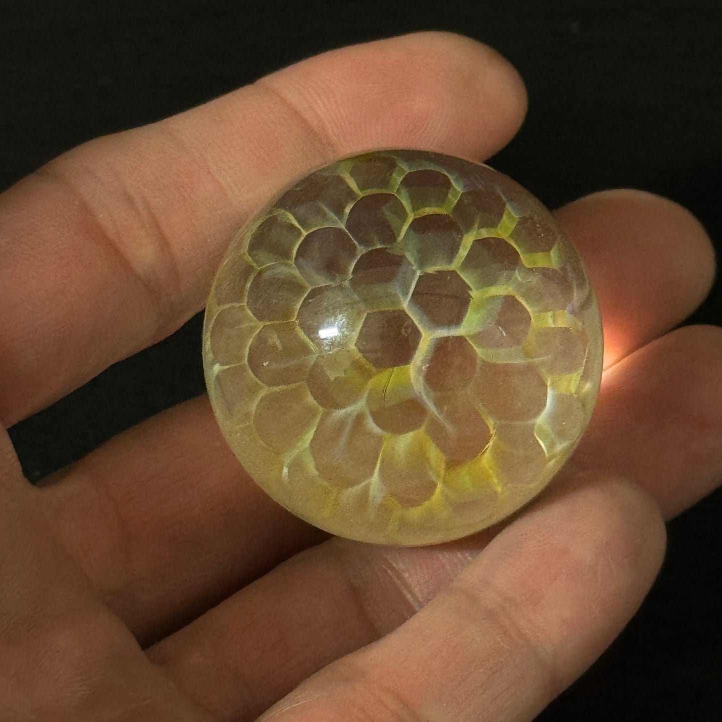 Honeycomb Glass Marble Hand Made