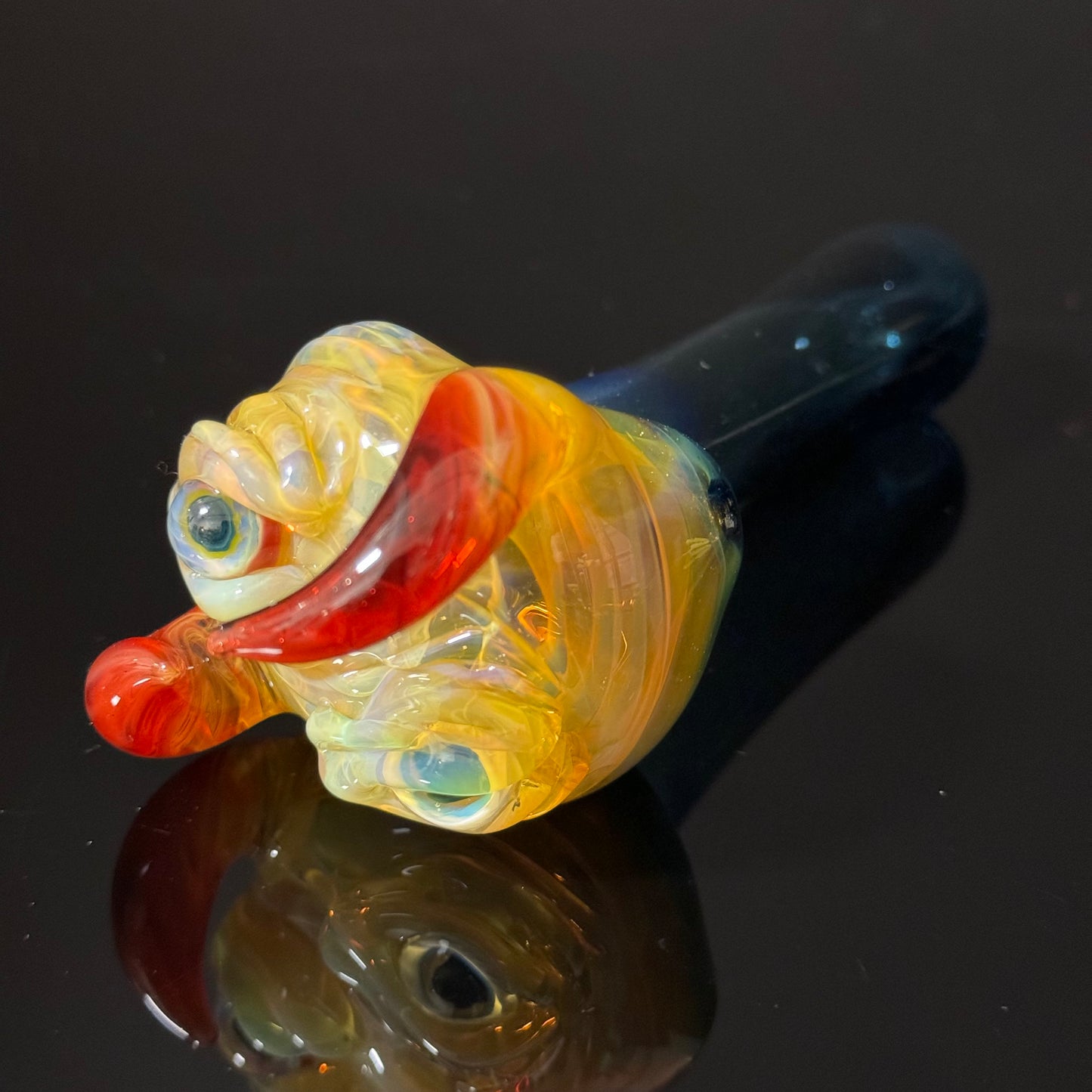 Sparkle Blue Eyeball Monster Glass Heady Pipe Hand Blown