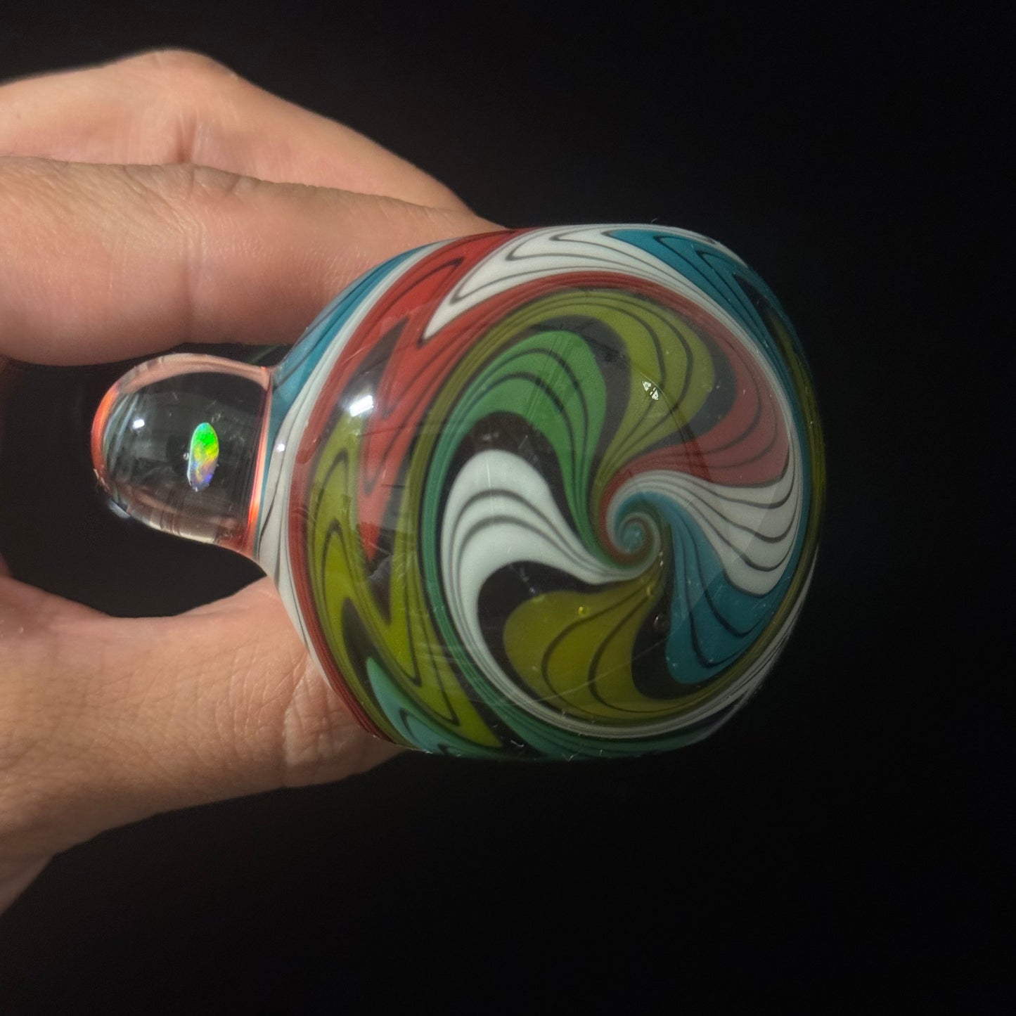 Full Linework Switchback Glass Pipe, Heady Hand Blown with An Opal