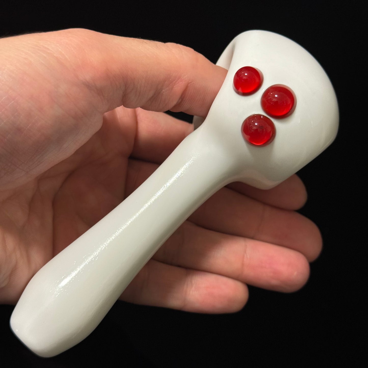 Solid White Pipe, Heady With Hand Blown