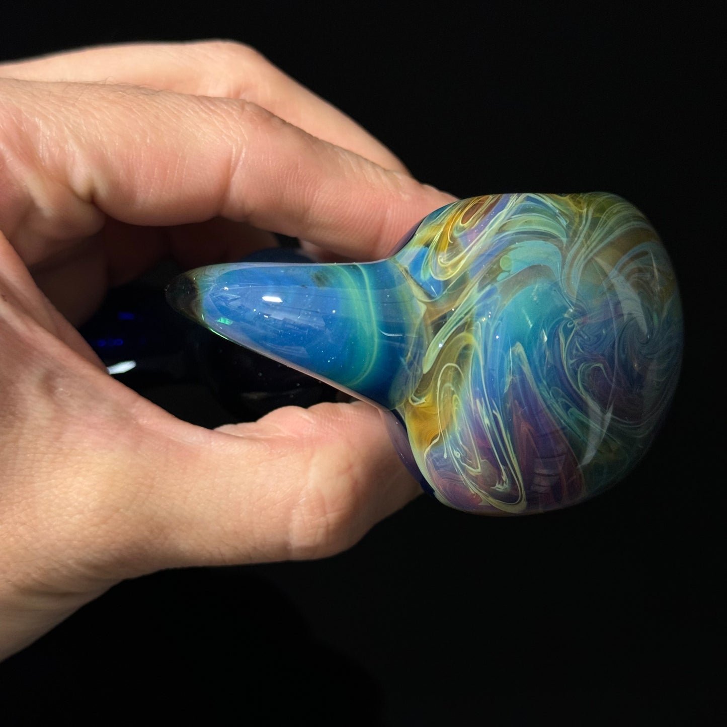 Blue Purple Marbeling affect Glass Heady Pipe Hand Blown