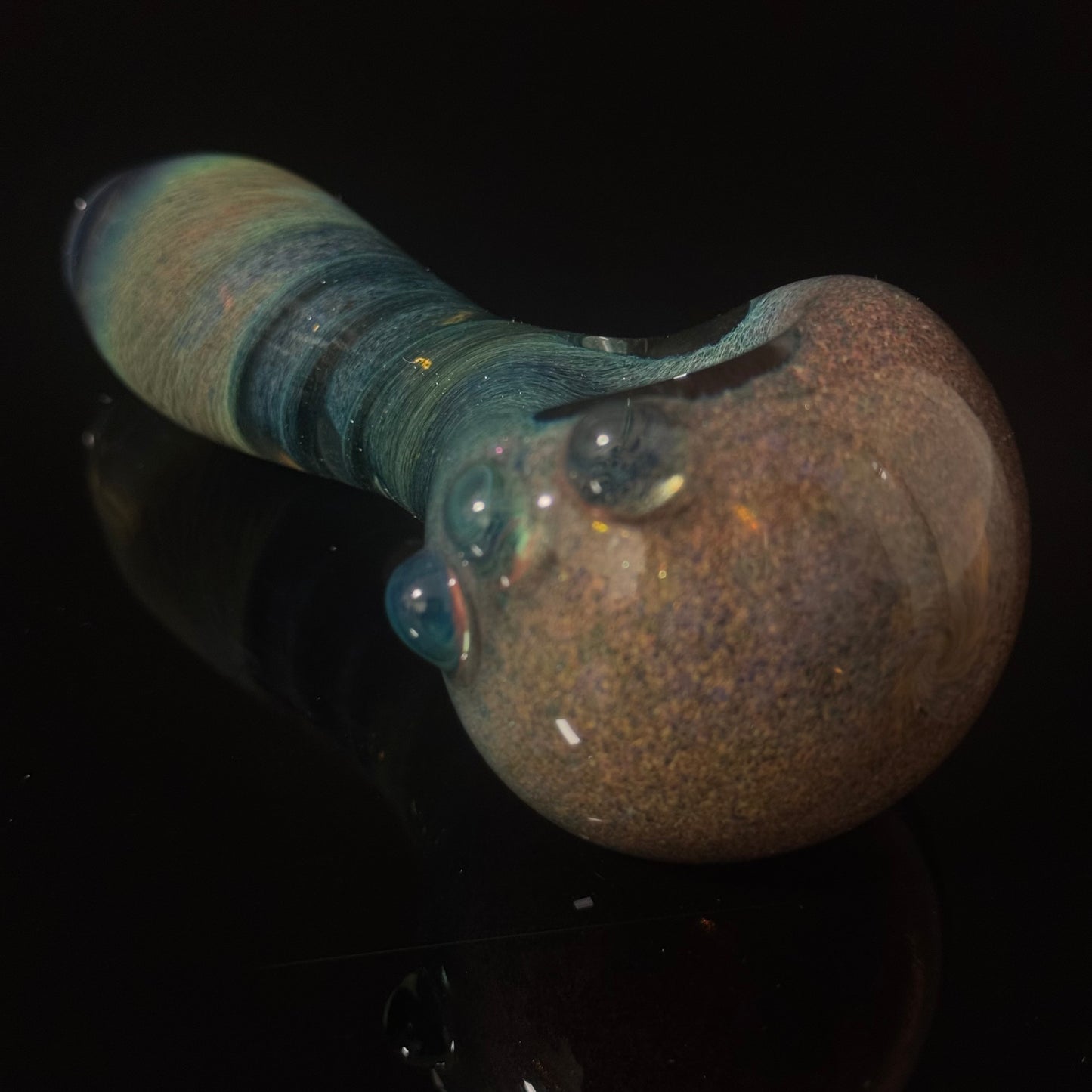 Heavy Inside out Sparkle Blue & Red Glass Pipe Heady Pipe Hand Blown