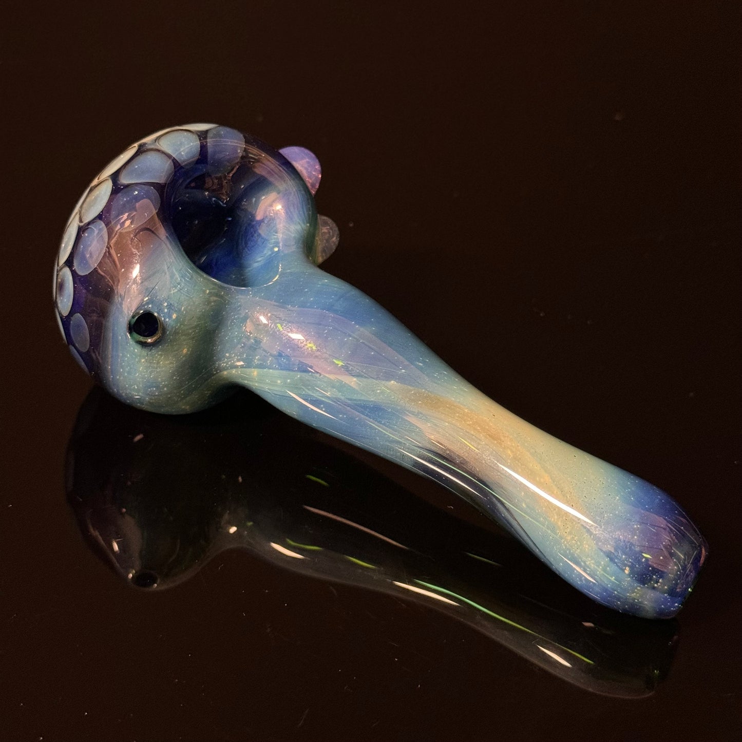 Blue Honeycomb Glass Heady Pipe Hand Blown