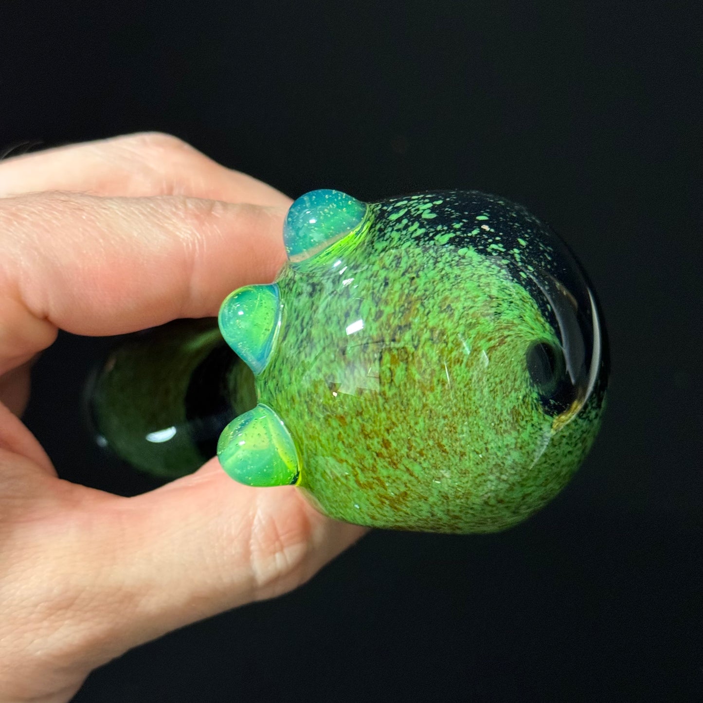 Inside out Black & Green Glass Pipe Heady Pipe Hand Blown Extra Thick