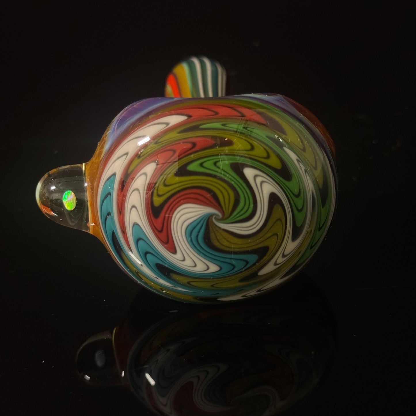 Full Linework Switchback Glass Pipe, Heady Hand Blown with An Opal