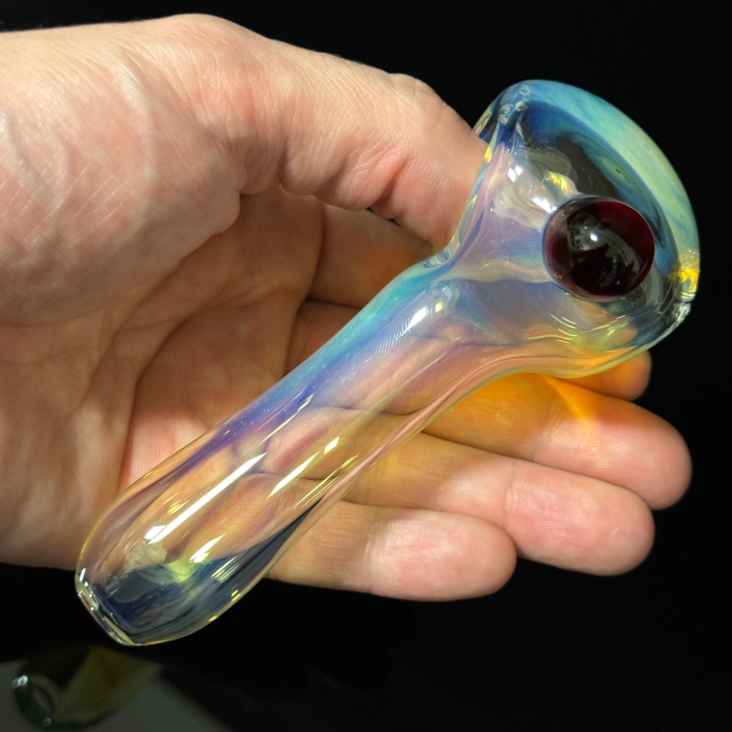 Inside Silver Fuming Color Changing Glass Heady Pipe Hand Blown