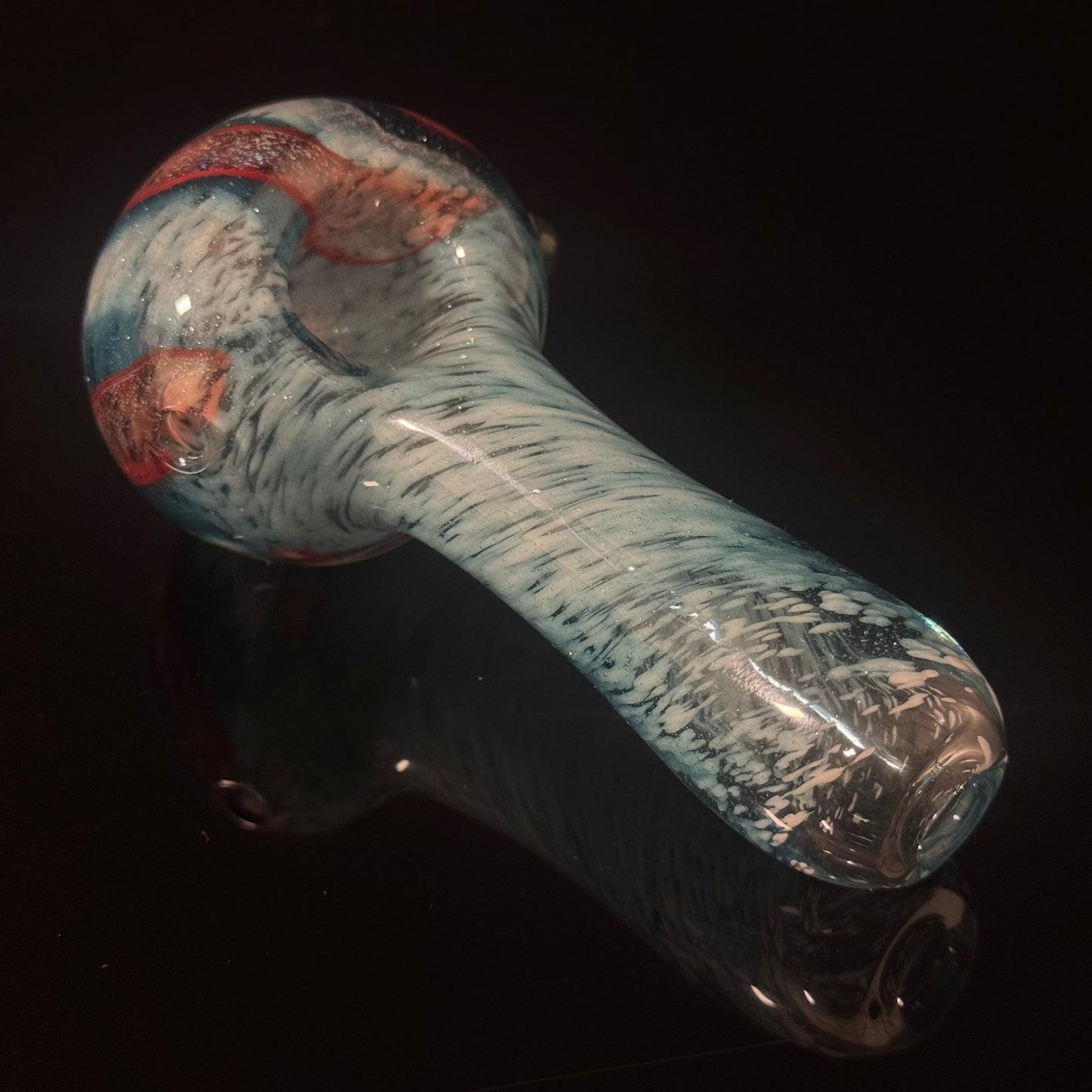 Heavy Inside out Sparkle Blue & White Glass Pipe Heady Pipe Hand Blown