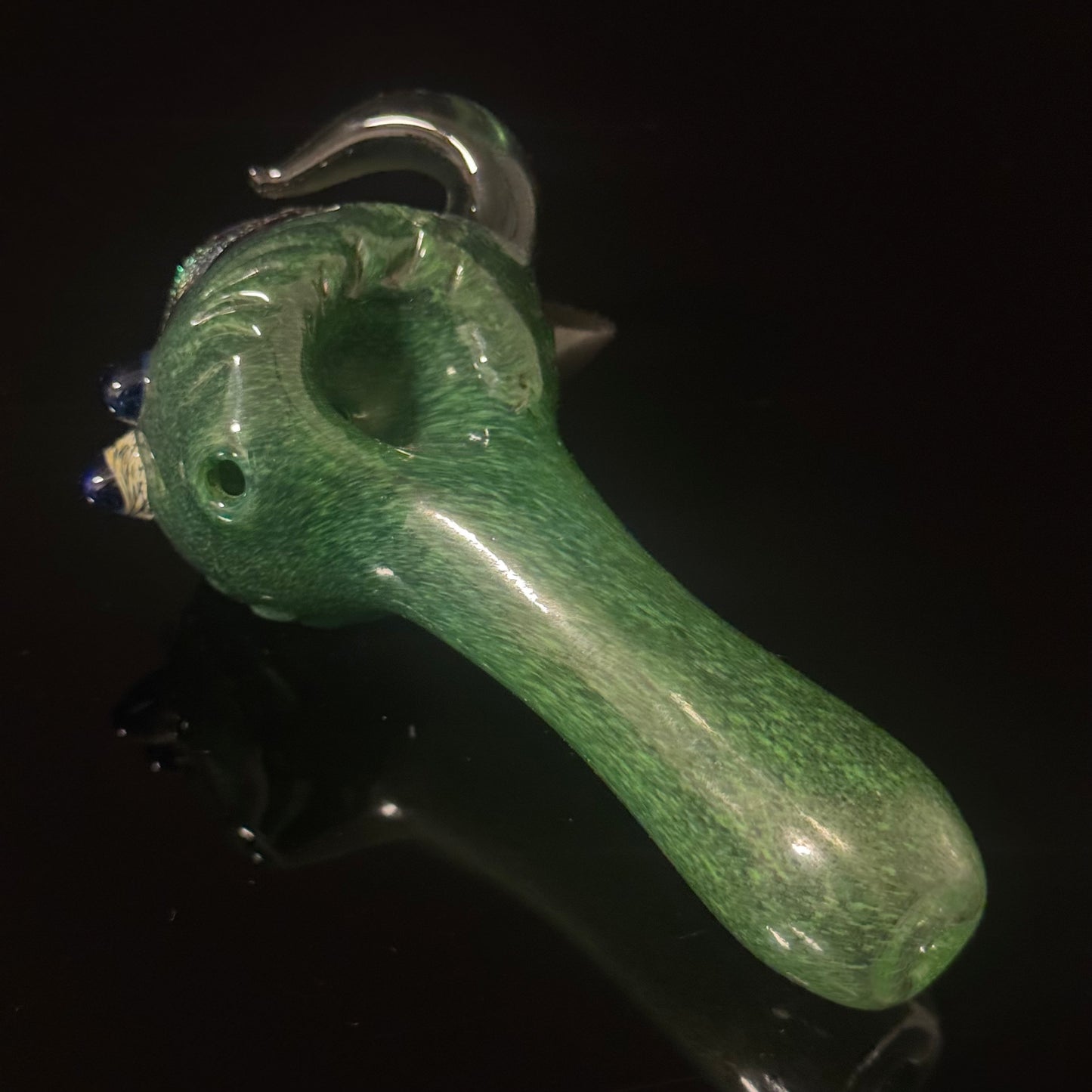 Eyeball Monster Dichro Sparke Green Glass Heady Pipe Hand Blown