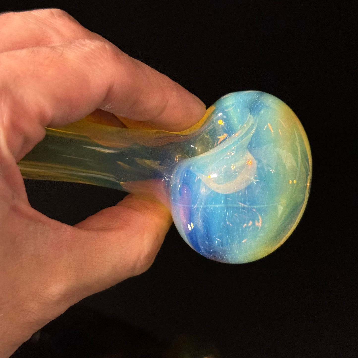 Inside Silver Fuming Color Changing Glass Heady Pipe Hand Blown