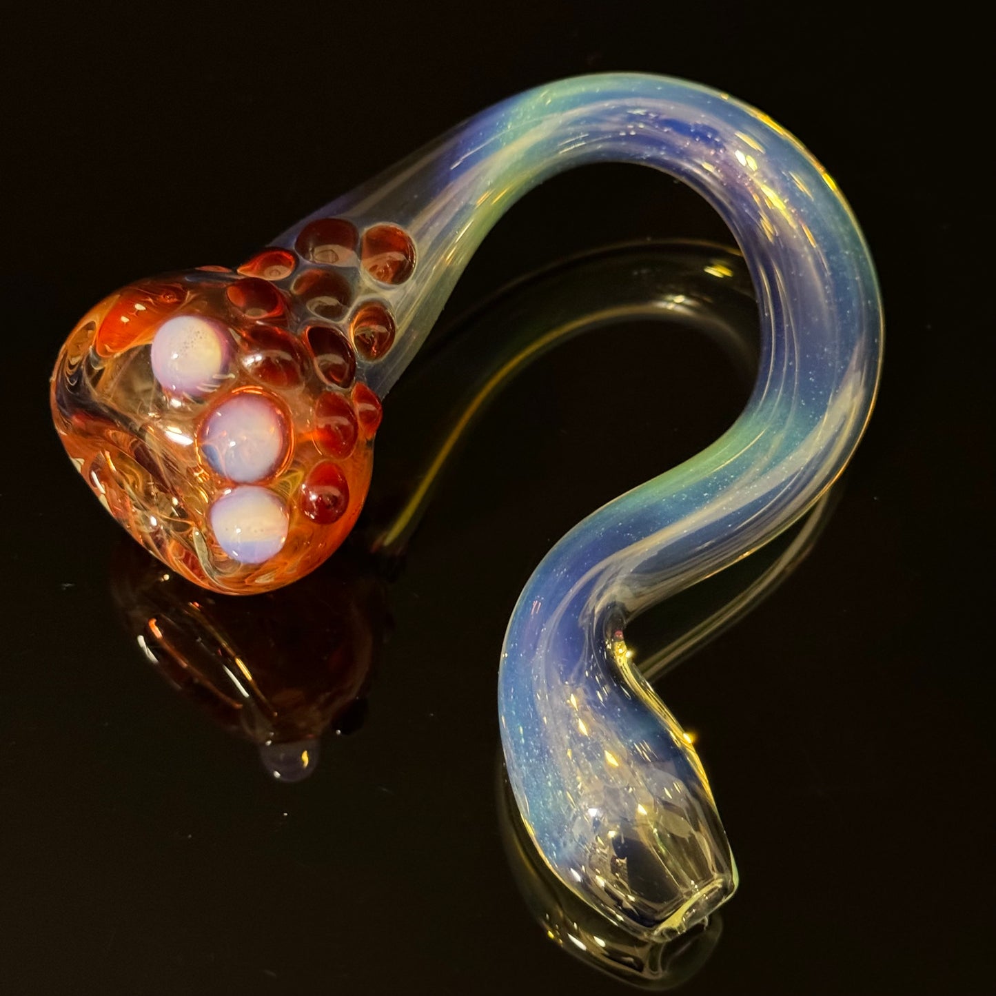 Silver Fumed Color Changing Glass Sherlock Pipe, Heady Hand Blown