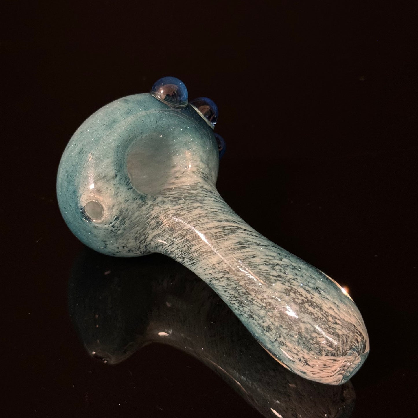 Heavy Inside out Sparkle Blue & White Glass Pipe Heady Pipe Hand Blown