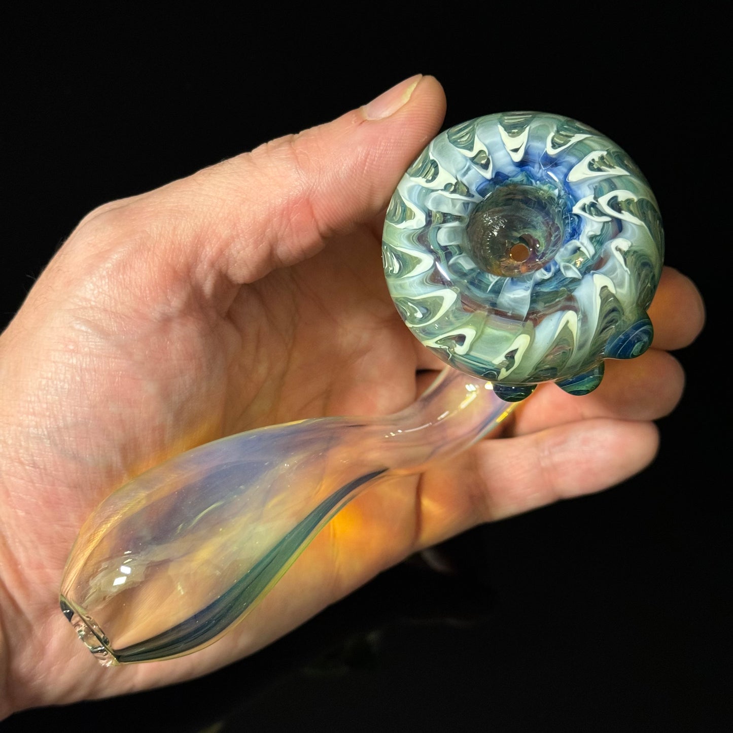 Silver Fumed Color Changing Glass Sherlock Pipe, Heady Hand Blown