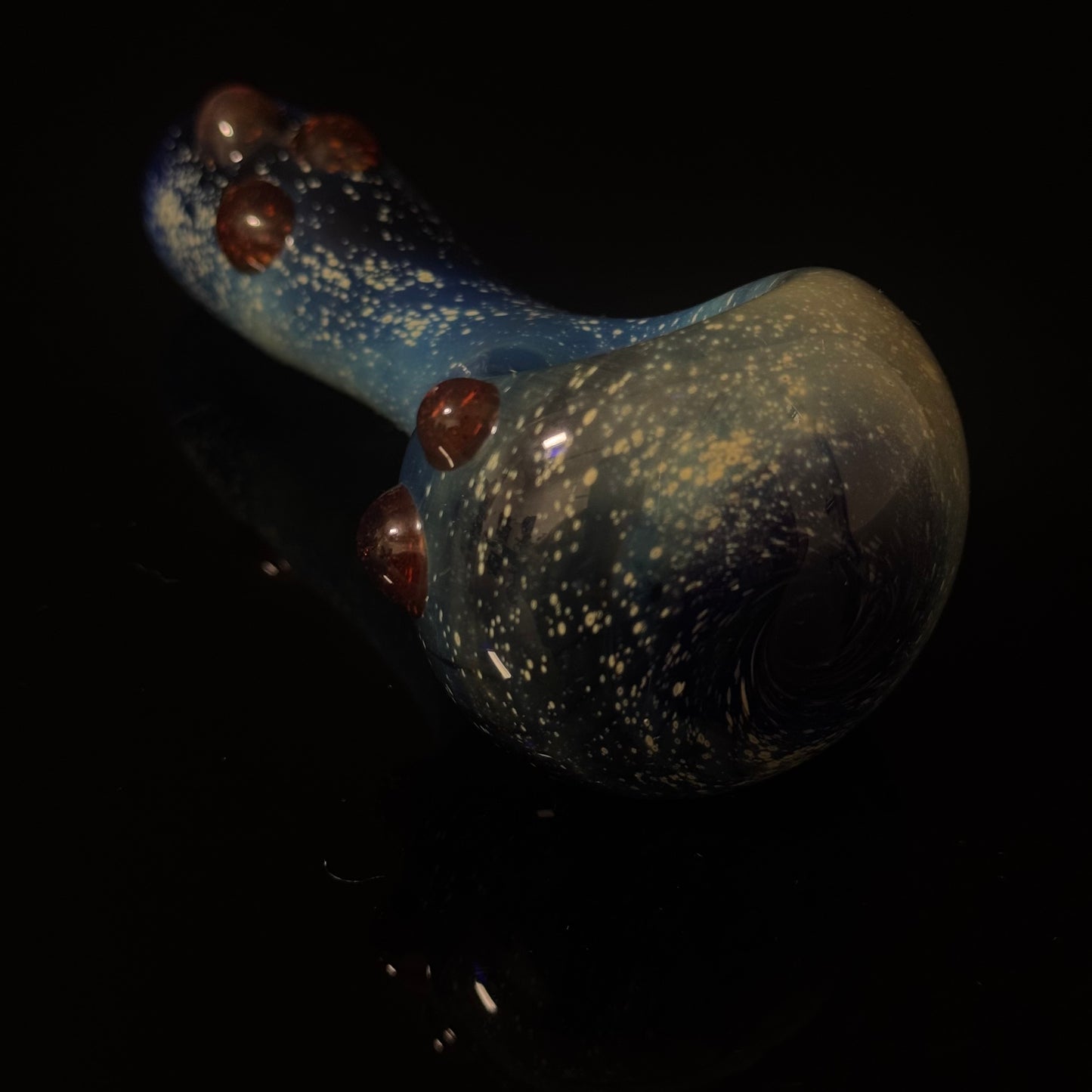 Blue with Slyme Space Galaxy Nebula Glass Pipe Silver Fumed Glass Pipe, Heady Hand Blown