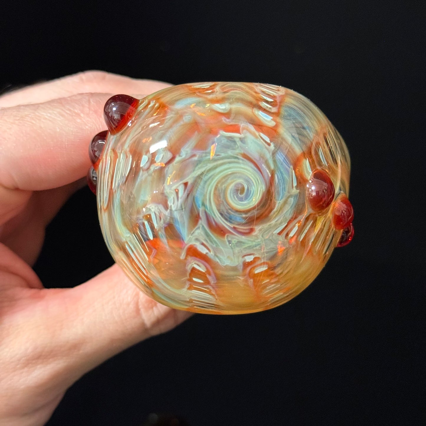 Wrap & Rake Color Changing Glass Heady Pipe Hand Blown