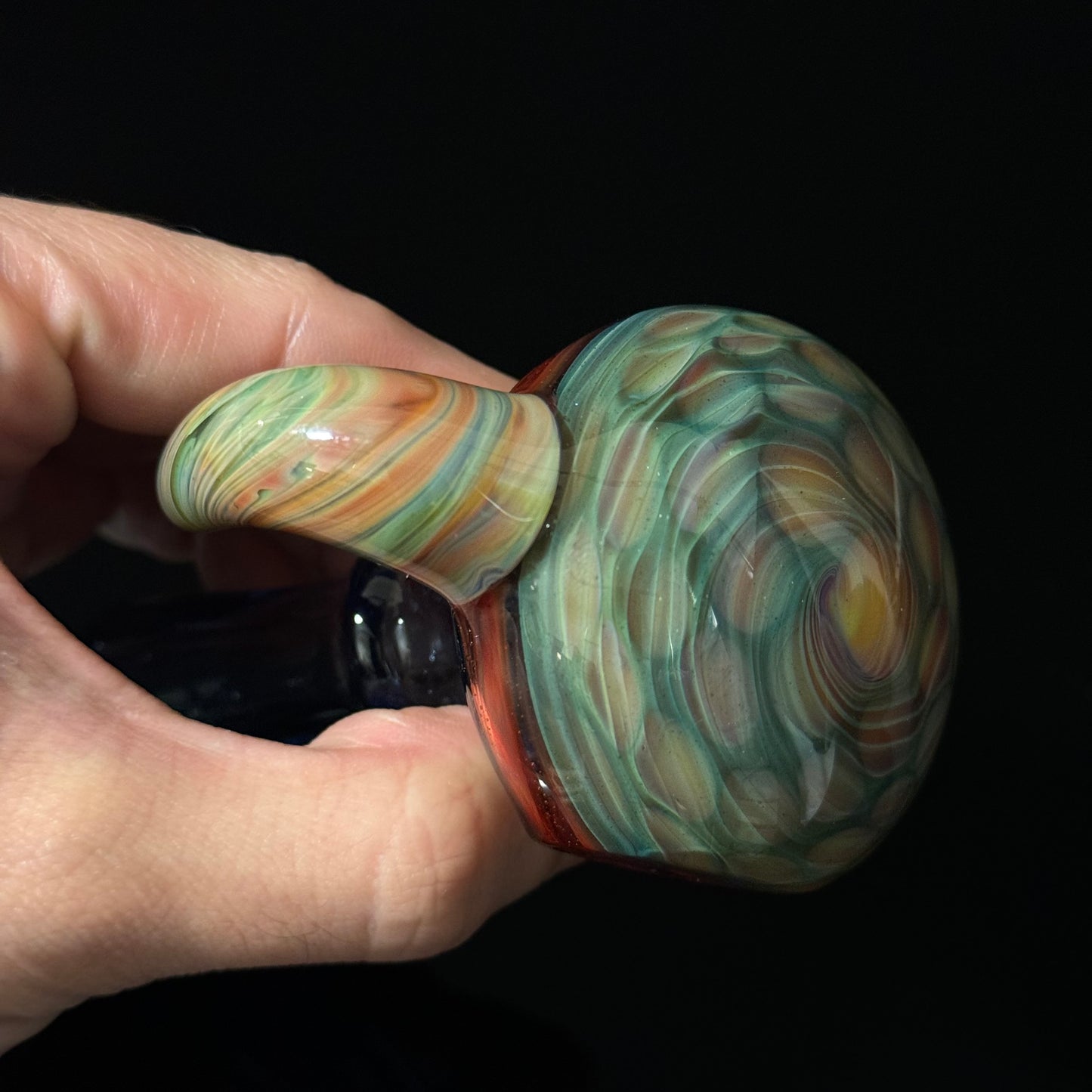 Blue Green Honeycomb Glass Heady Pipe Hand Blown