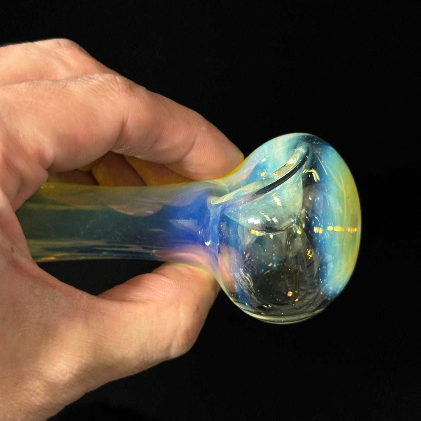 Inside Silver Fuming Color Changing Glass Heady Pipe Hand Blown