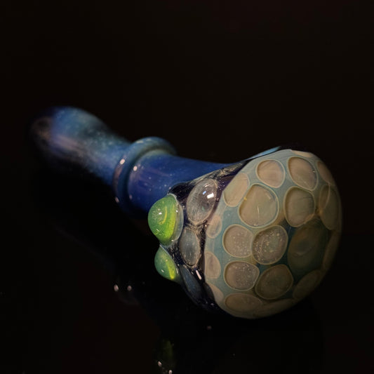 Blue Honeycomb Glass Heady Pipe Hand Blown