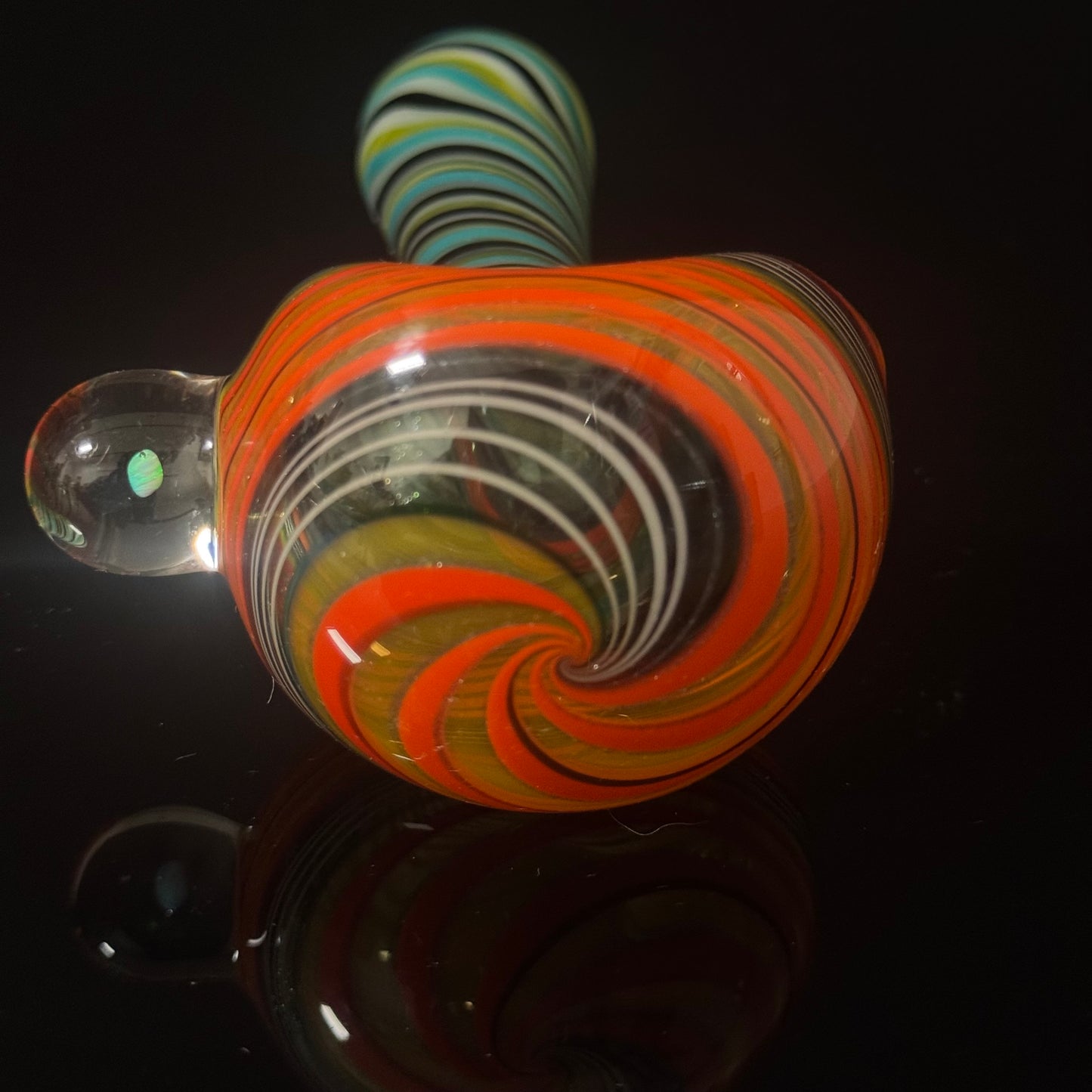 Full Linework Switchback Glass Pipe, Heady Hand Blown with An Opal