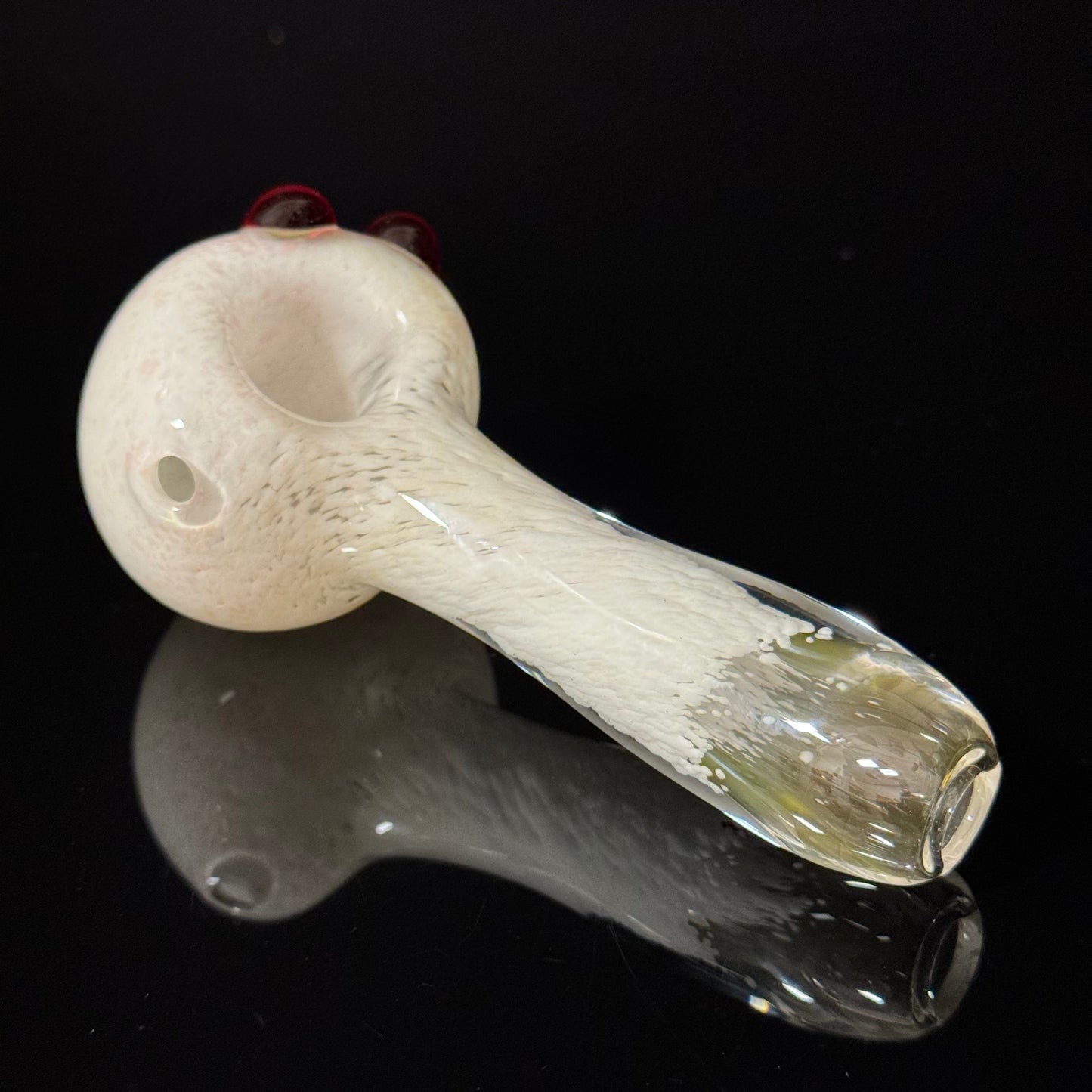 White Inside Out Glass Pipe Heady Pipe Hand Blown Extra Thick