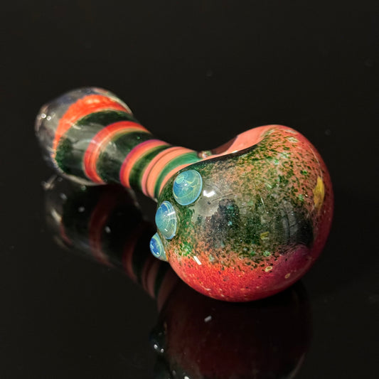 Black & Red Inside Out Glass Pipe Heady Pipe Hand Blown Extra Thick