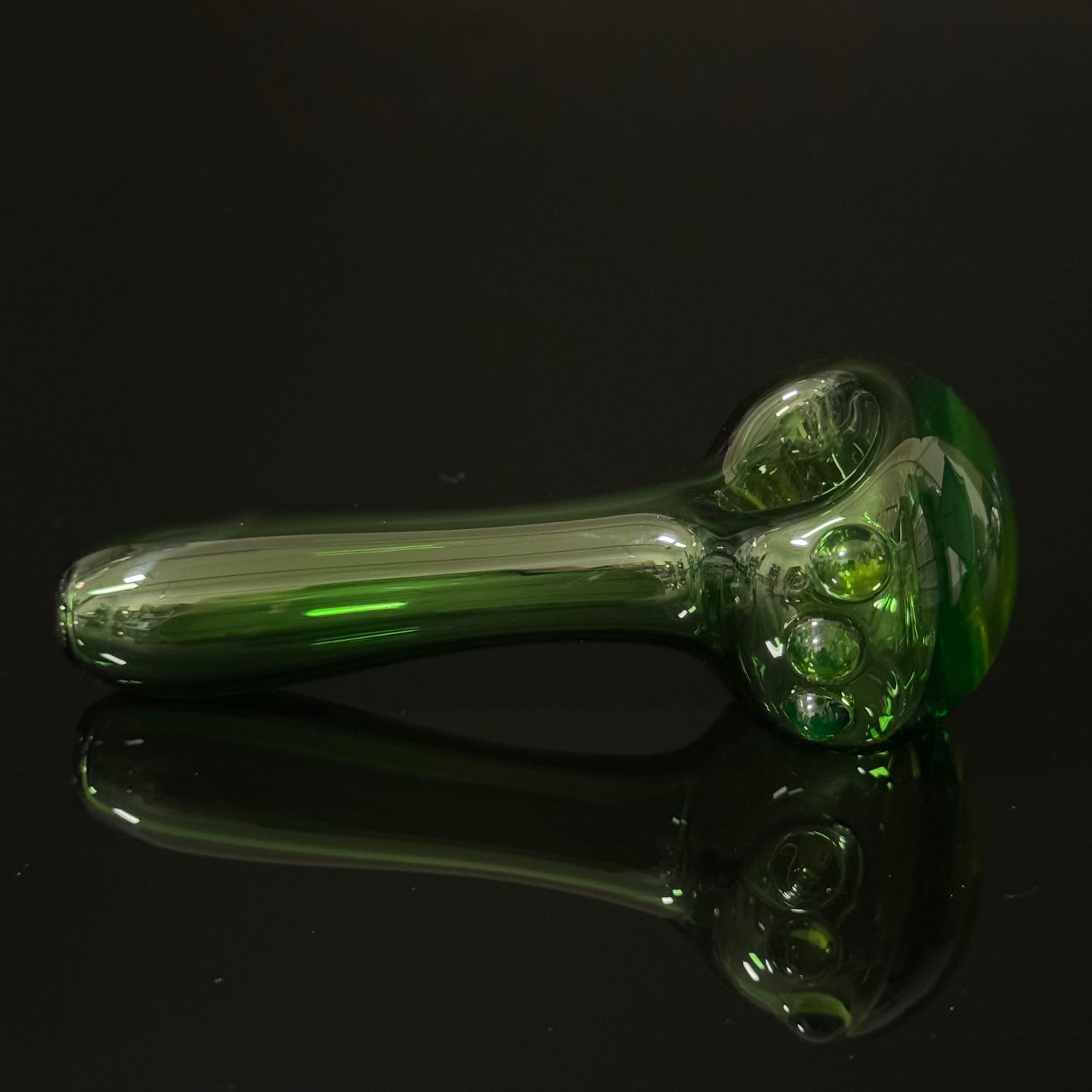 Solid Green Color Glass Heady Pipe Hand Blown