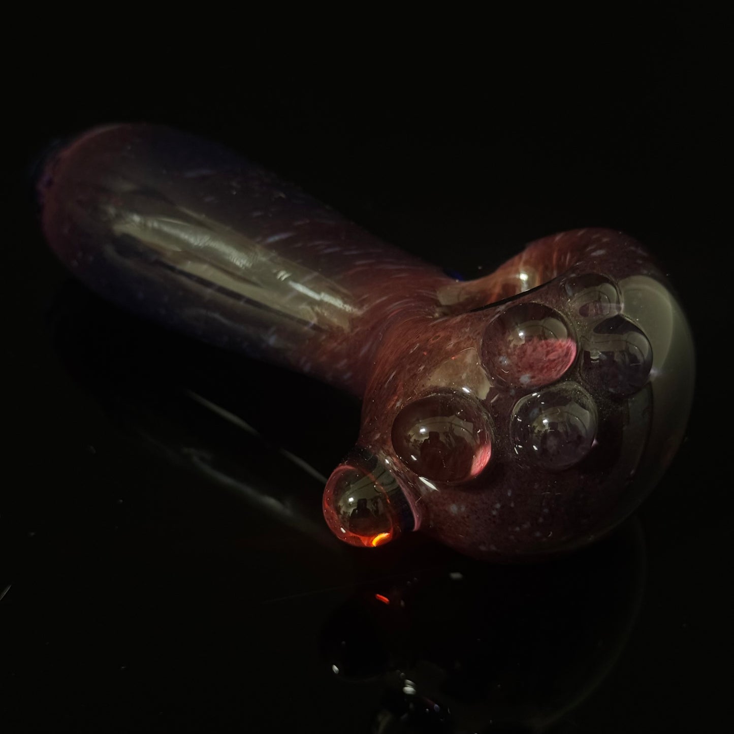 Multicolor Maroon Purple Inside Out Glass Pipe Heady Pipe Hand Blown Extra Thick