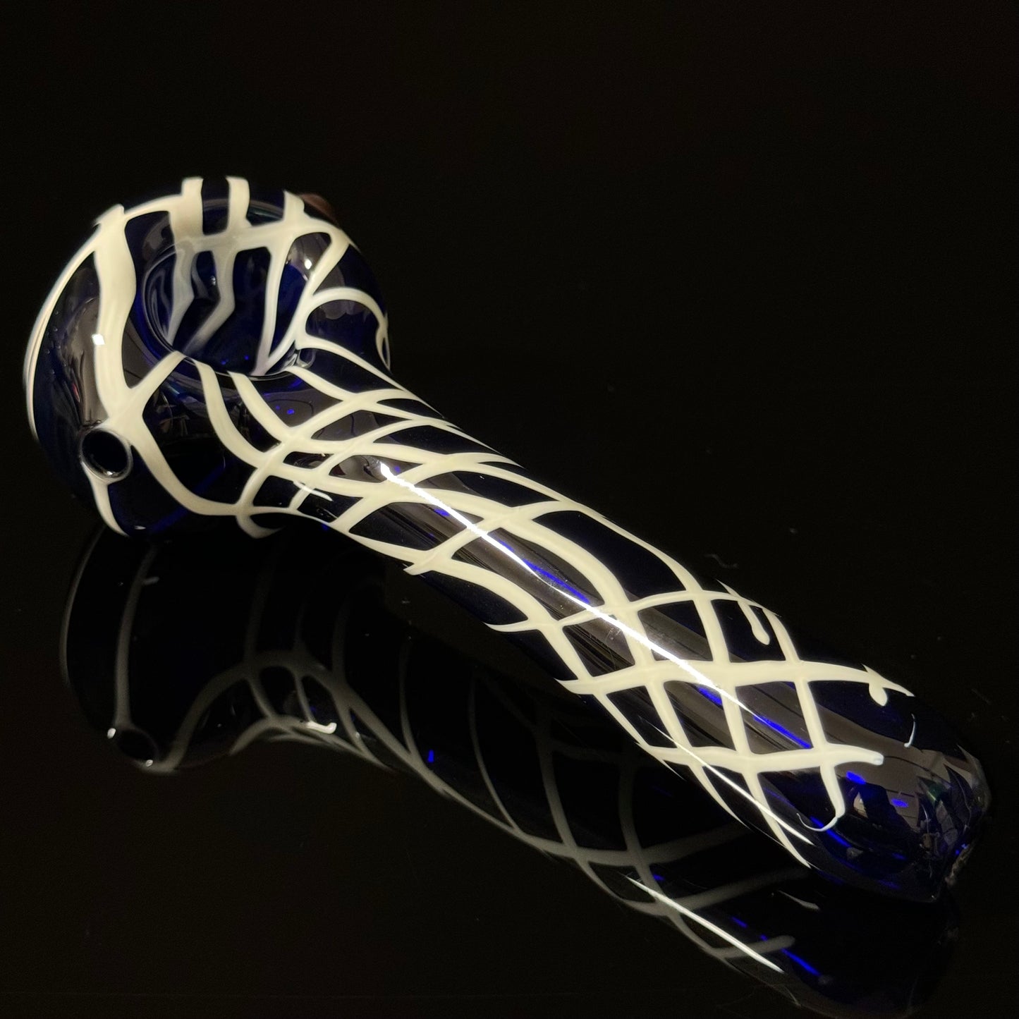 Blue Cobalt Wrapped Color Glass Heady Pipe Hand Blown