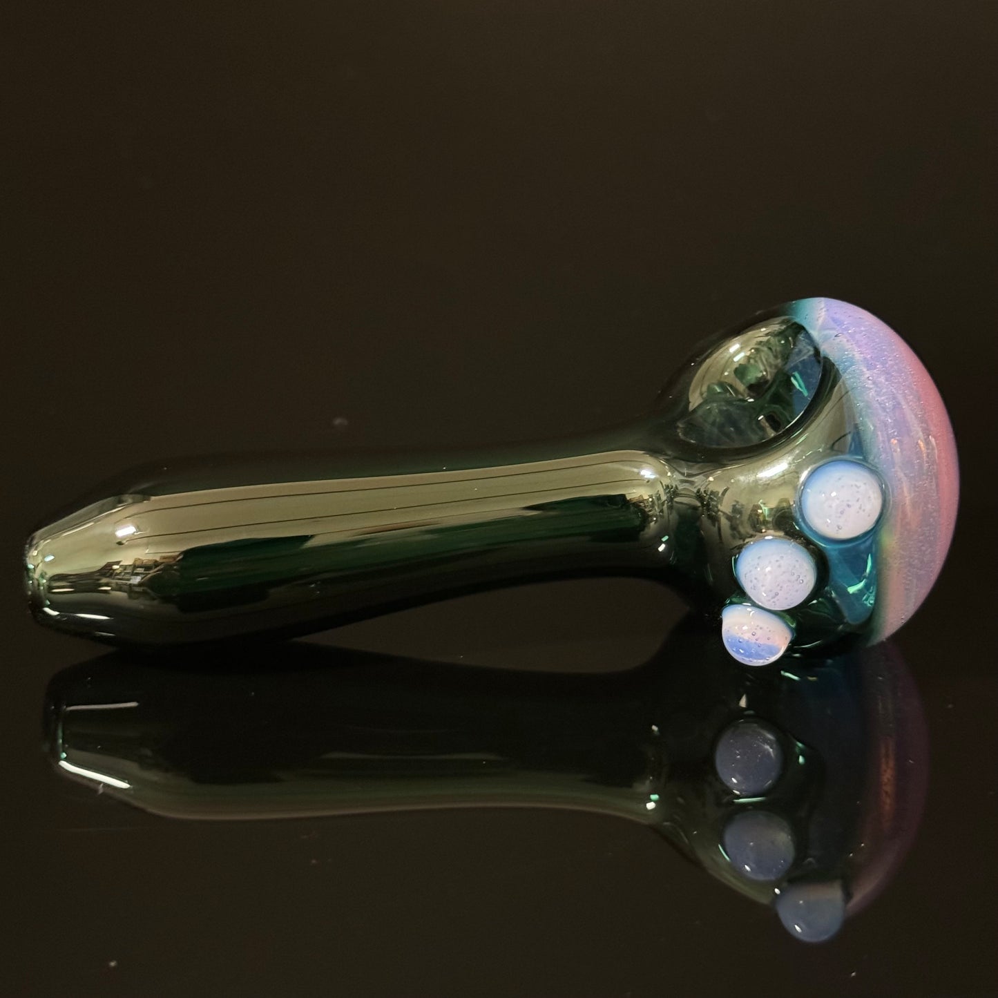 Green with Pink Slyme Glass Heady Pipe Hand Blown