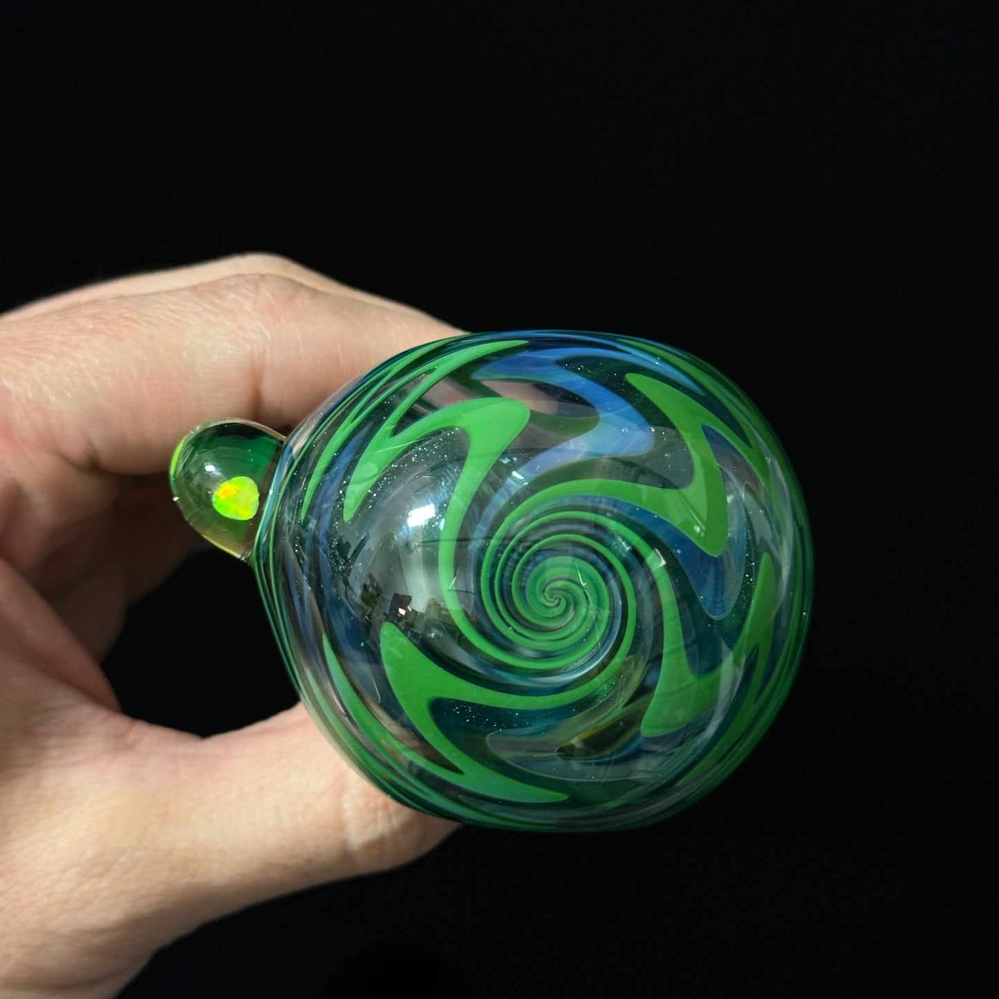 Full Linework Switchback Glass Pipe, Heady Hand Blown with An Opal