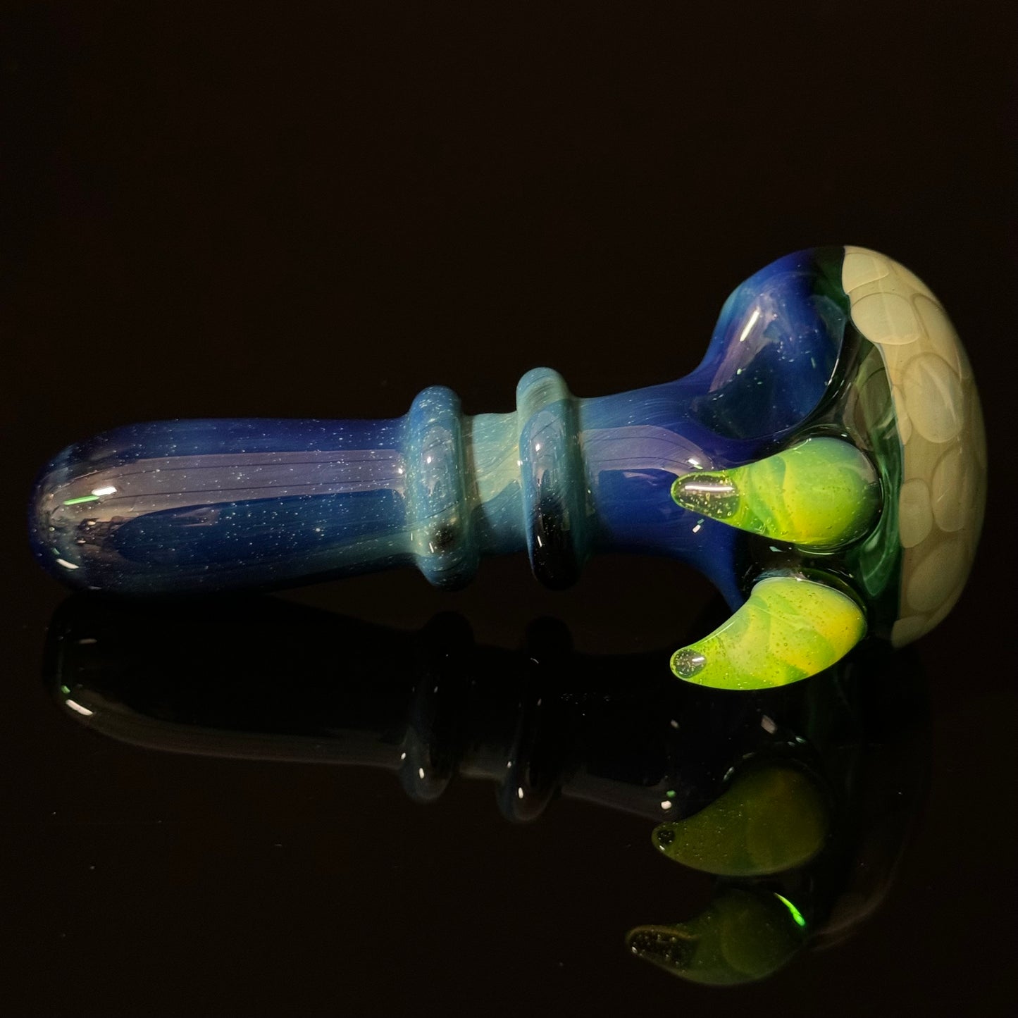 Blue Green Honeycomb Glass Heady Pipe Hand Blown