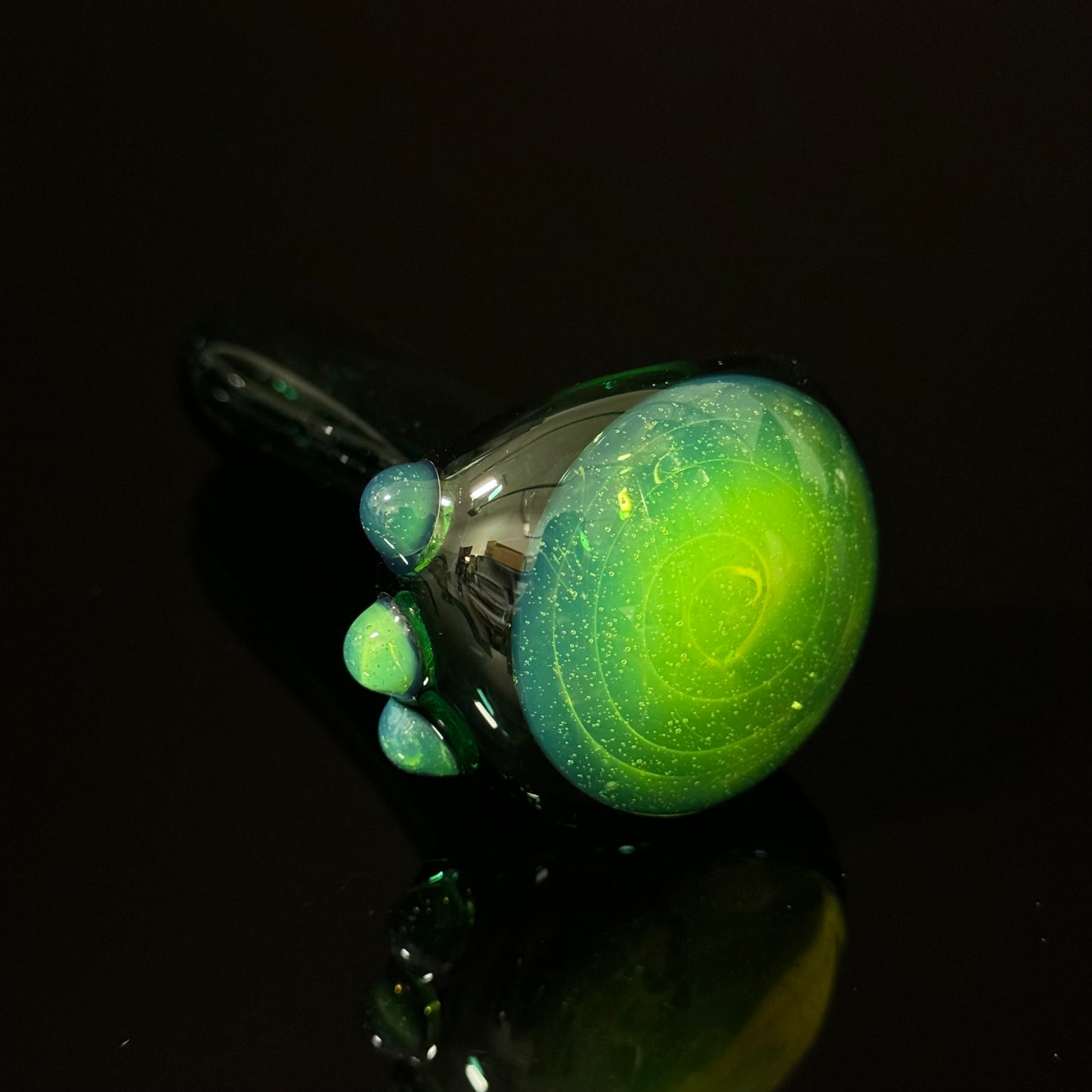 Green with Pink Slyme Glass Heady Pipe Hand Blown