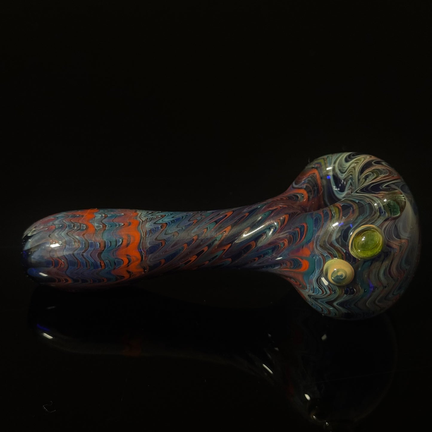 Blue Cobalt Wrapped Color Glass Green Slyme Marbles Heady Pipe Hand Blown