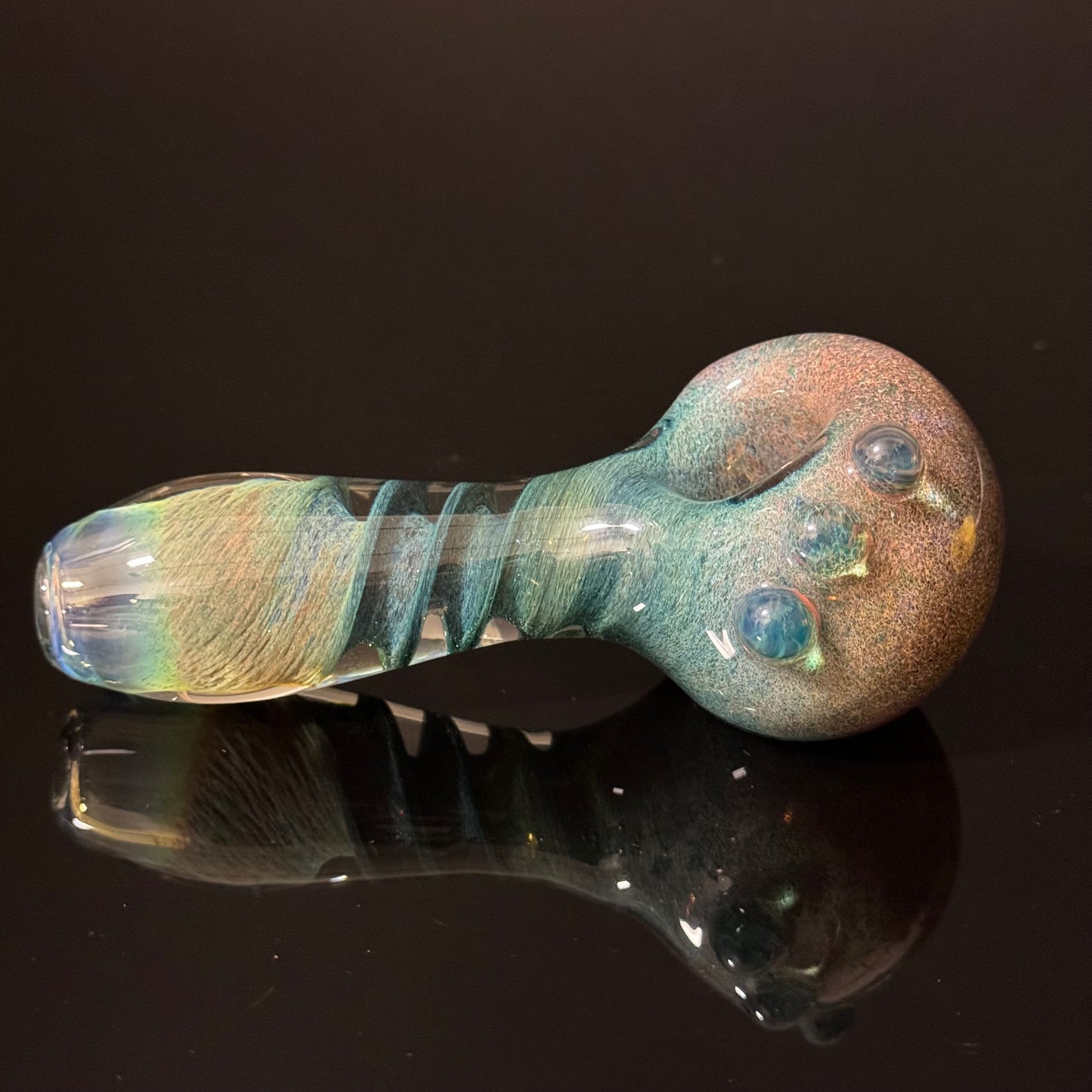 Multicolor Blue Twisted Inside Out Glass Pipe Heady Pipe Hand Blown Extra Thick