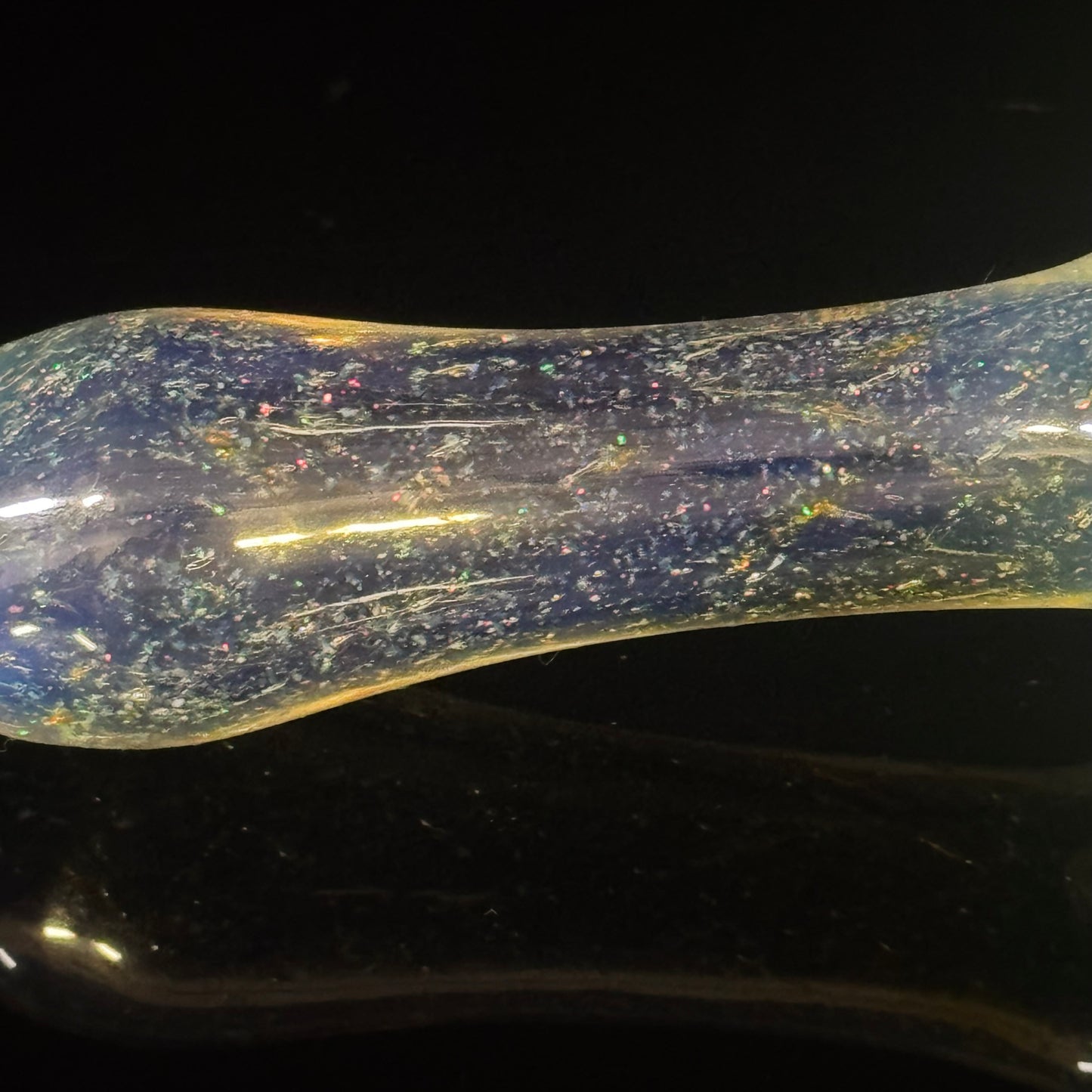 Full Crushed Opal Switchback Glass Pipe, Heady Hand Blown with An Opal
