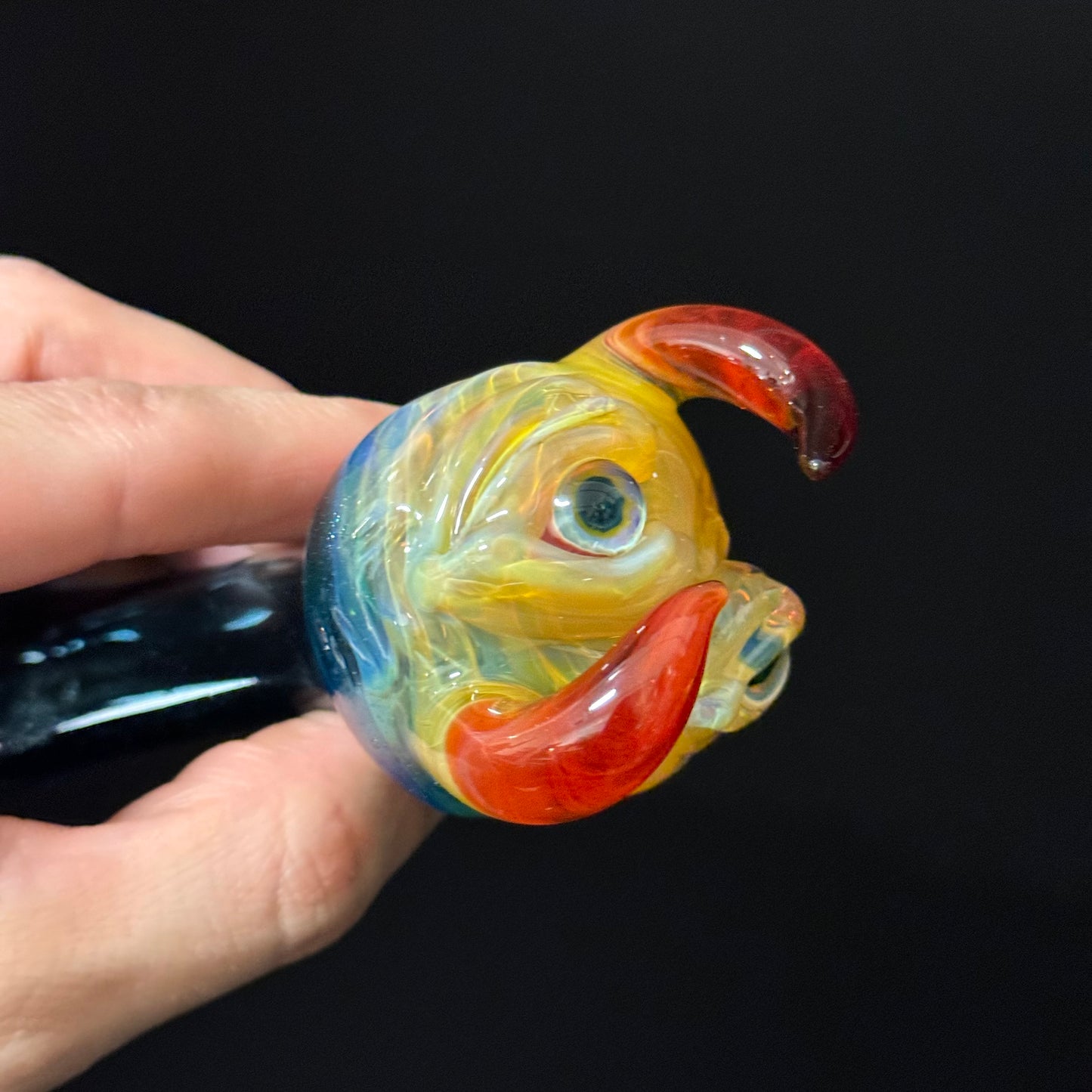 Sparkle Blue Eyeball Monster Glass Heady Pipe Hand Blown