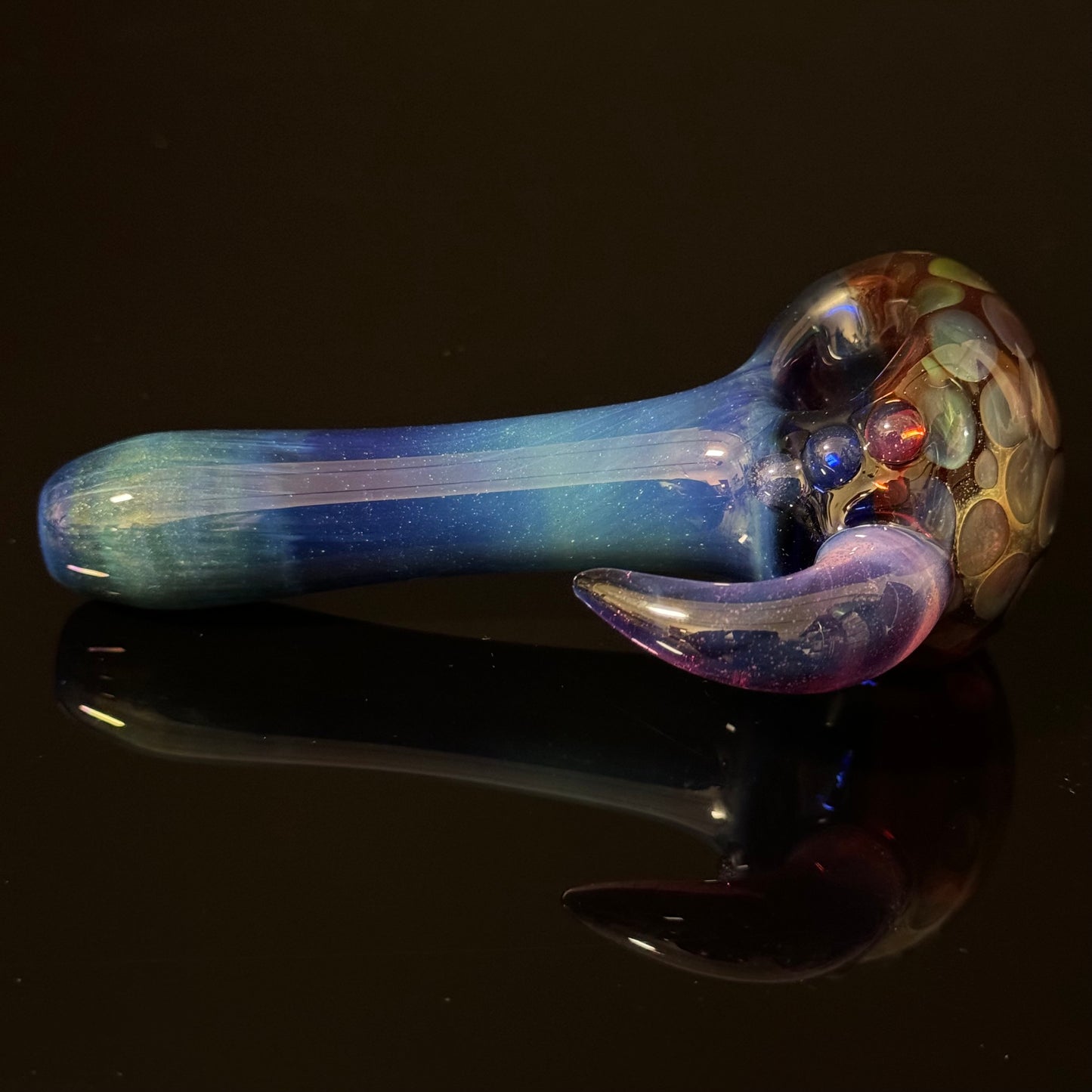 Blue Honeycomb Glass Heady Pipe Hand Blown