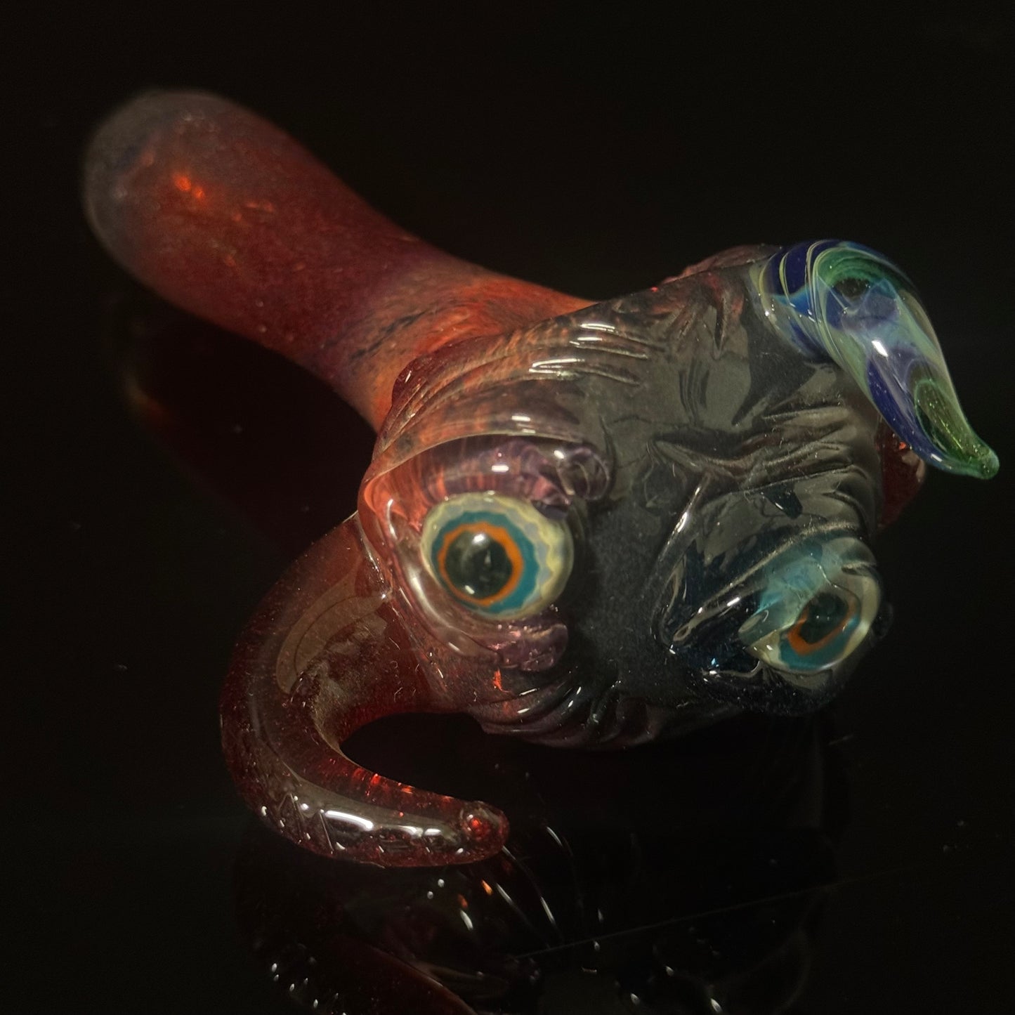 Red Eyeball Monster Glass Heady Pipe Hand Blown