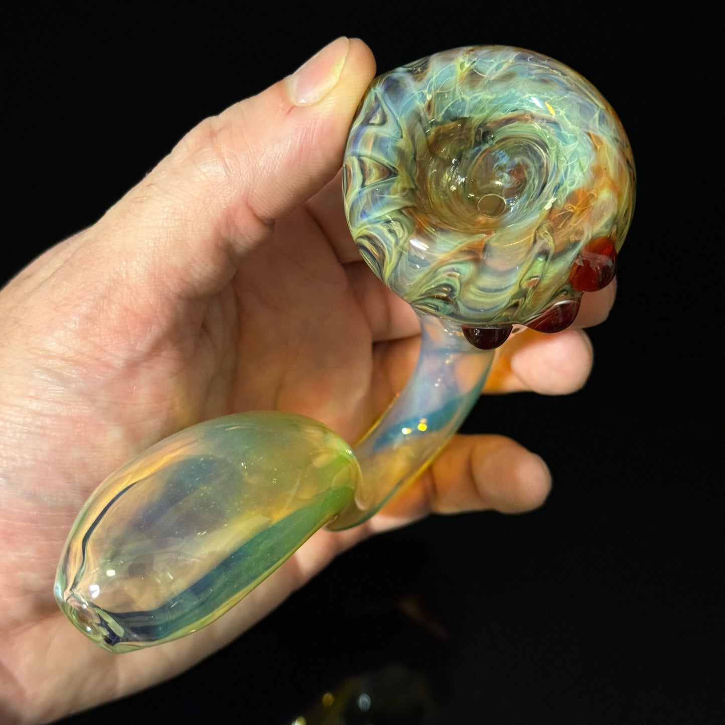 Silver Fumed Color Changing Glass Sherlock Pipe, Heady Hand Blown