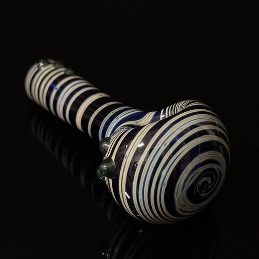 Blue Cobalt Wrapped Color Glass Heady Pipe Hand Blown