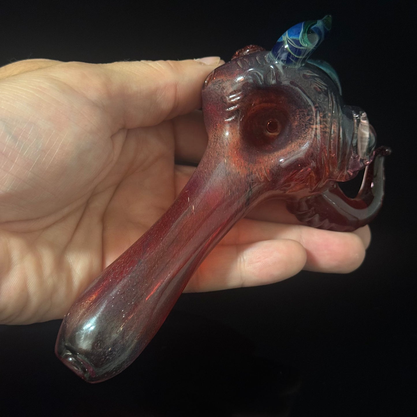 Red Eyeball Monster Glass Heady Pipe Hand Blown
