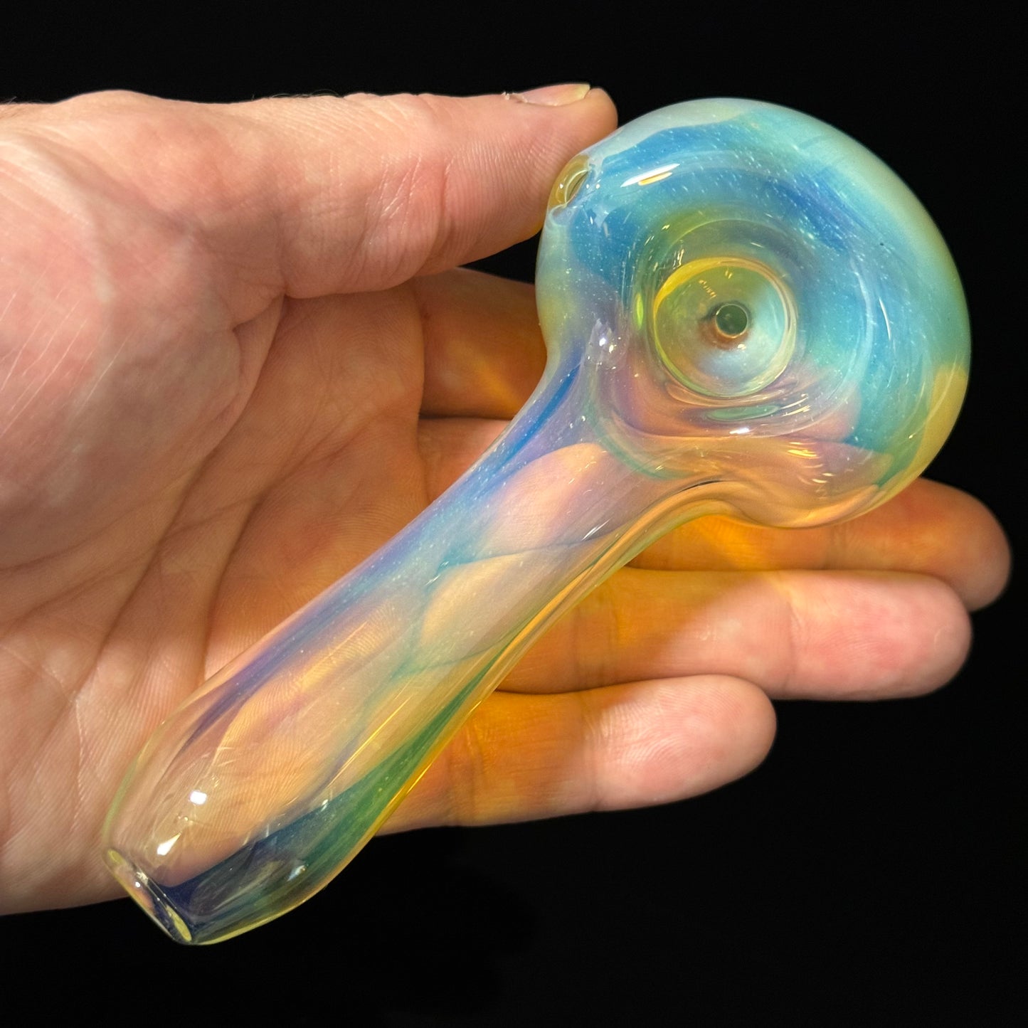 Inside Silver Fuming Color Changing Glass Heady Pipe Hand Blown