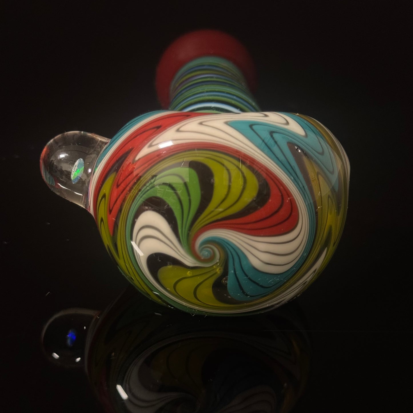 Full Linework Switchback Glass Pipe, Heady Hand Blown with An Opal