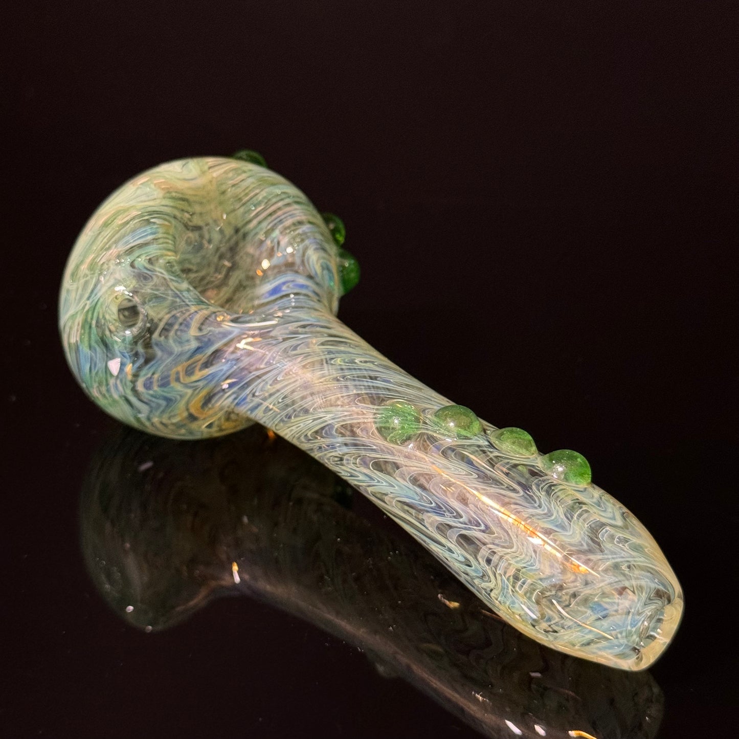 Wrap & Rake Color Changing Glass Heady Pipe Hand Blown