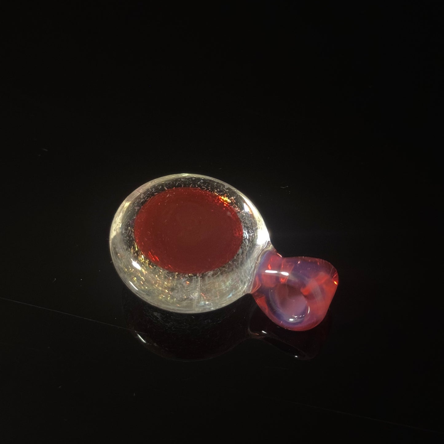 Red Dichro Glass Pendant Necklace Hand Made Pink Bail Loop