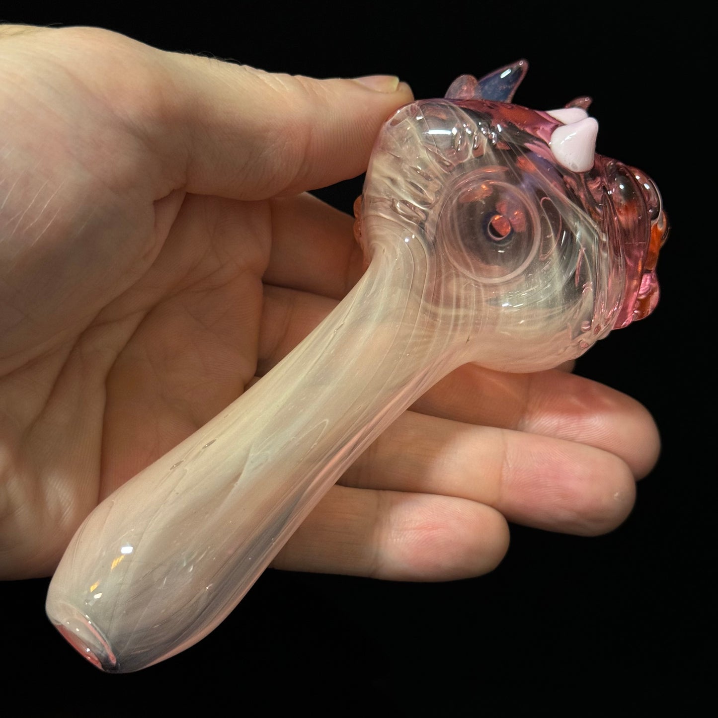 Pink Eyeball Monster Glass Heady Pipe Hand Blown