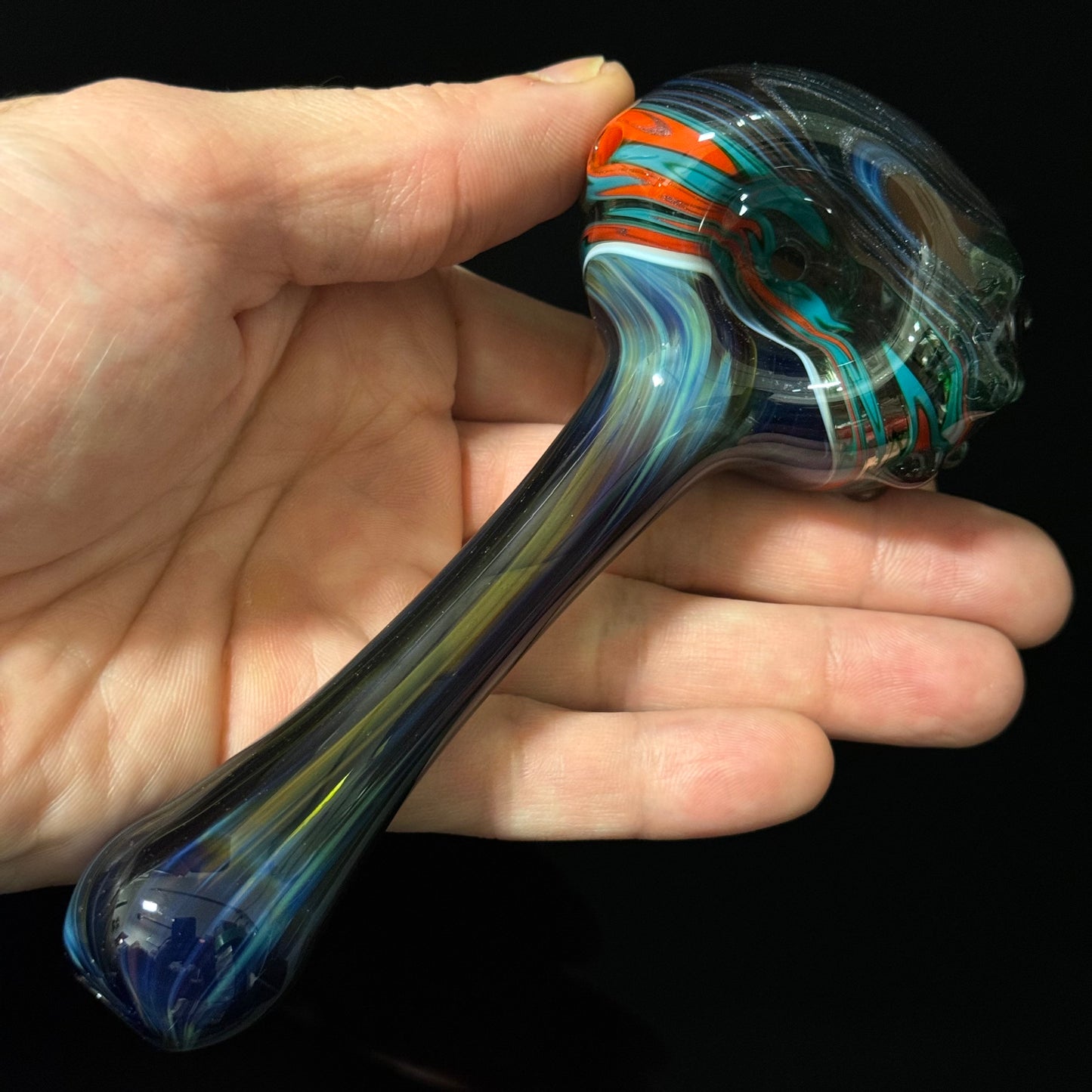 Full Linework Switchback Glass Pipe, Heady Hand Blown