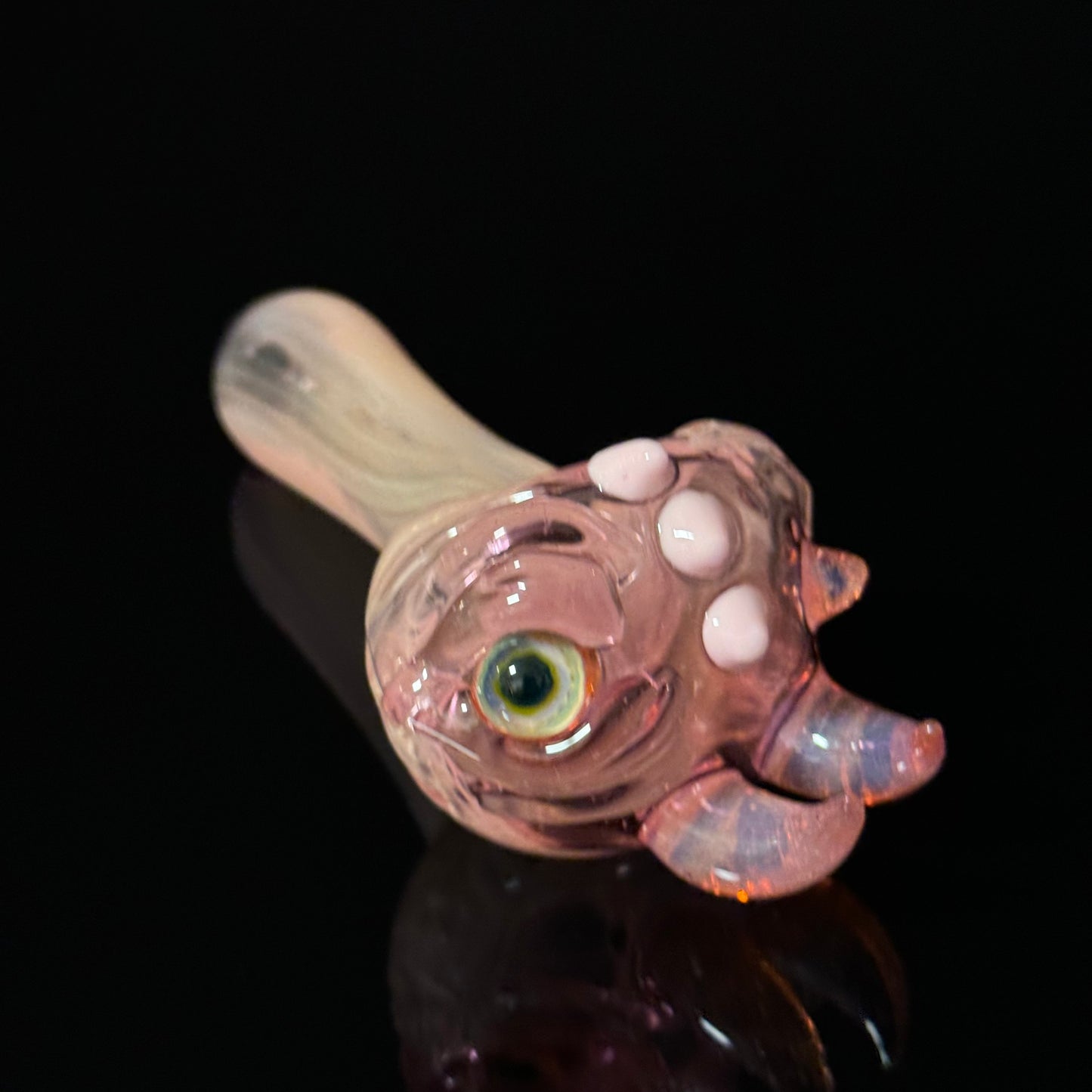 Pink Eyeball Monster Glass Heady Pipe Hand Blown