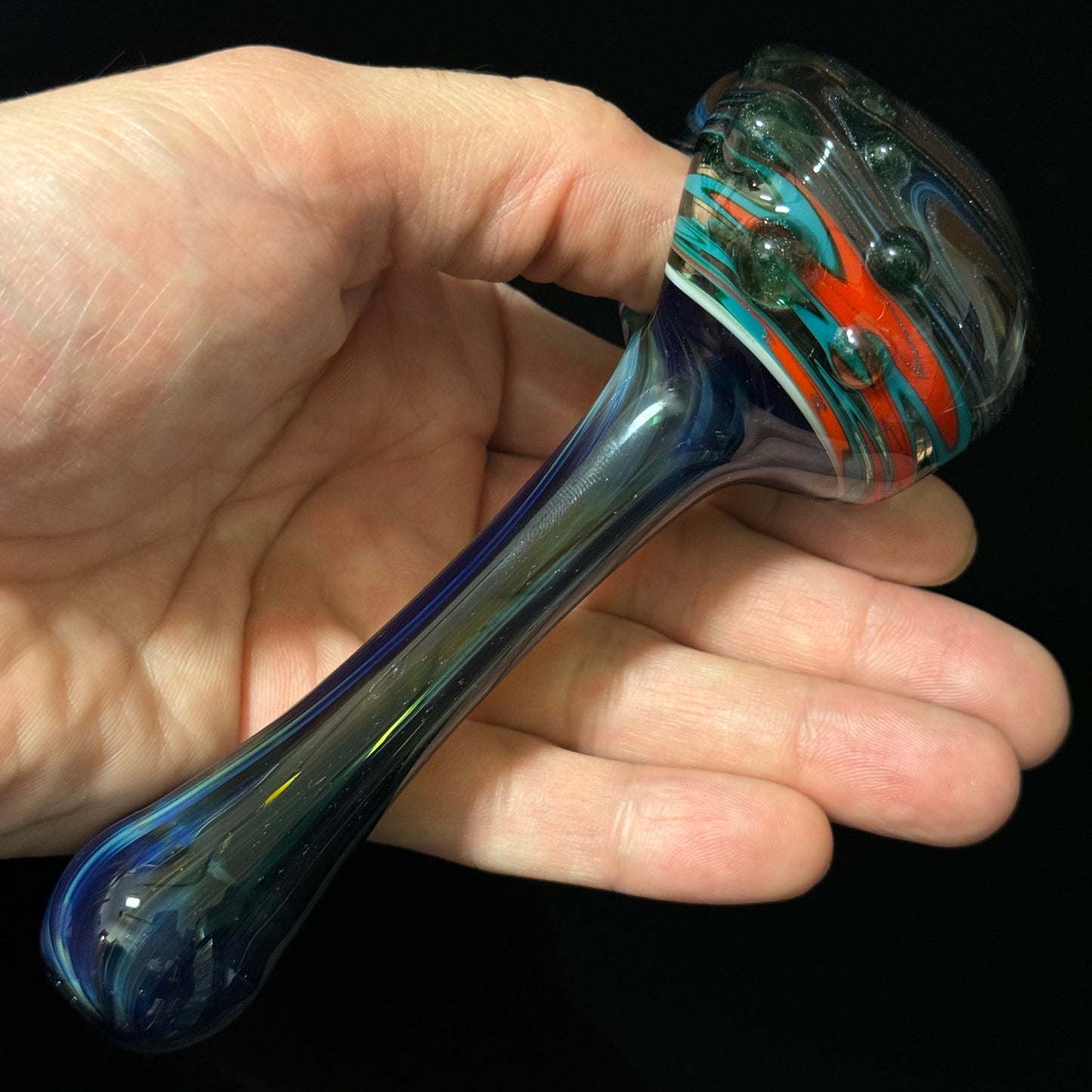 Full Linework Switchback Glass Pipe, Heady Hand Blown